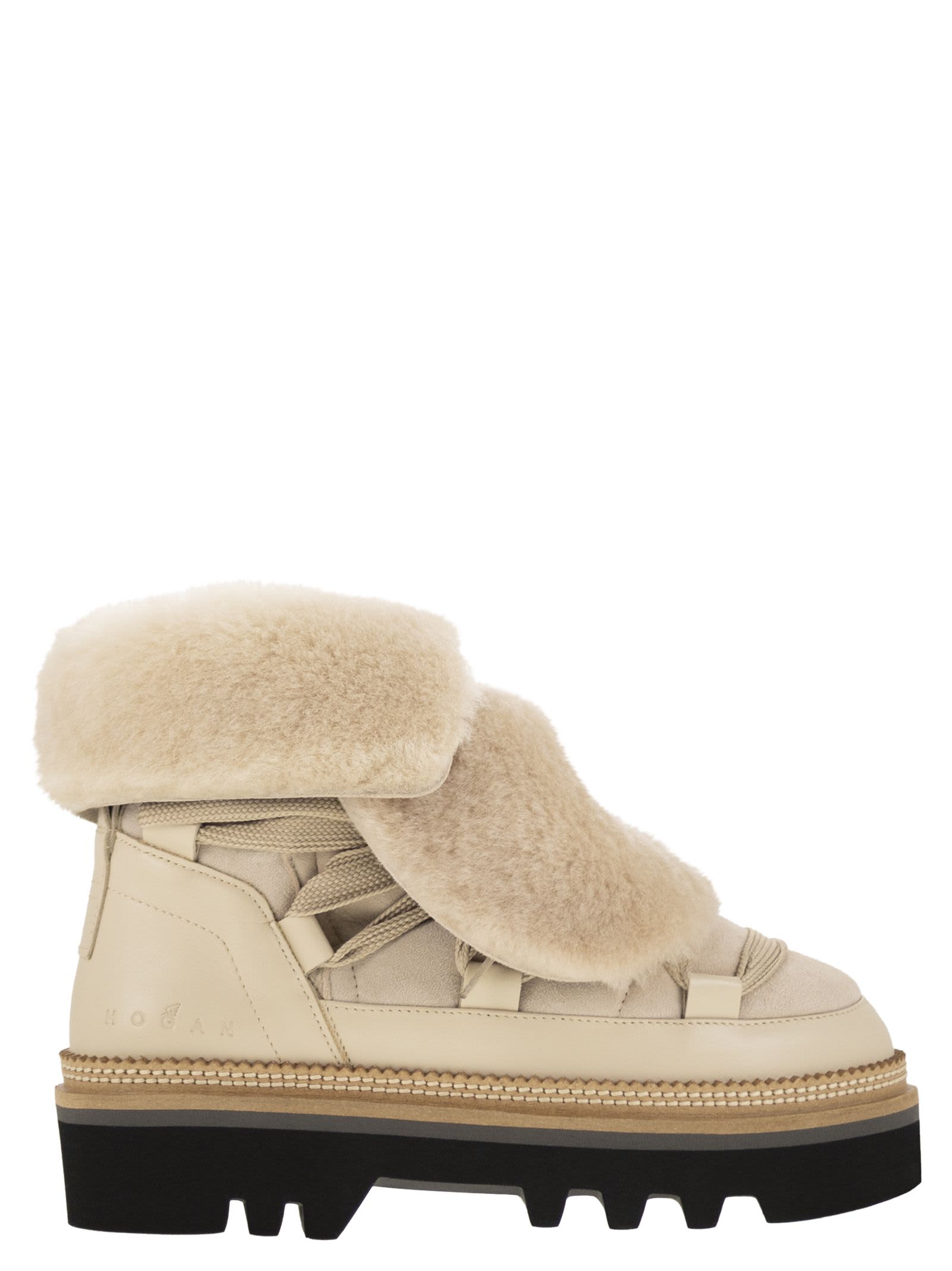 Shop Hogan H675 - After-ski Boots In Light Beige