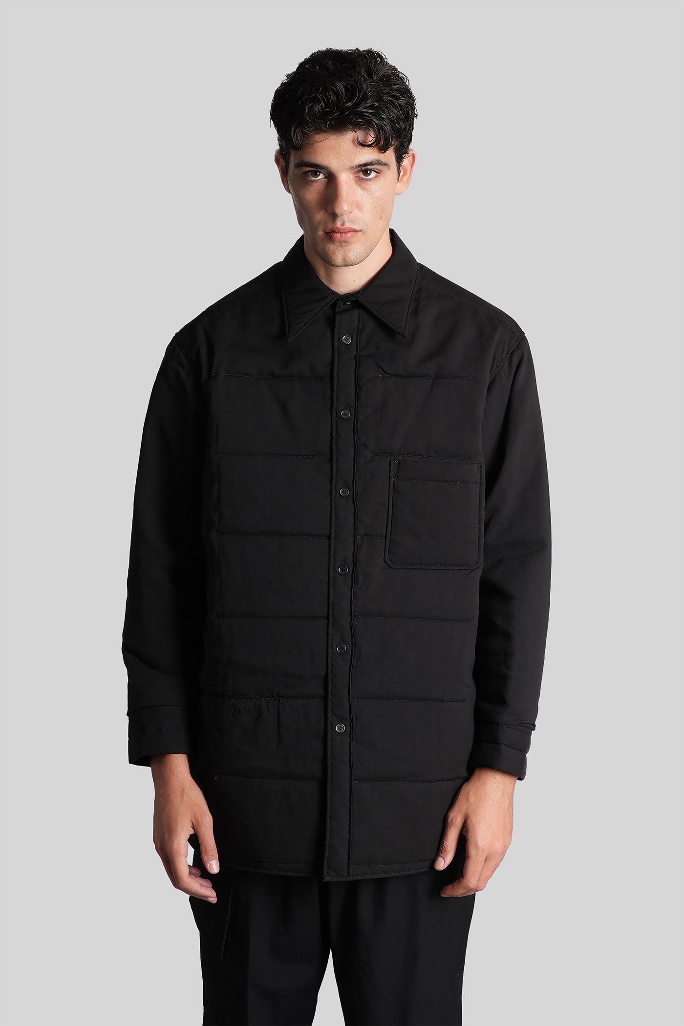 Yohji Yamamoto Casual Jacket In Black Polyester In Black