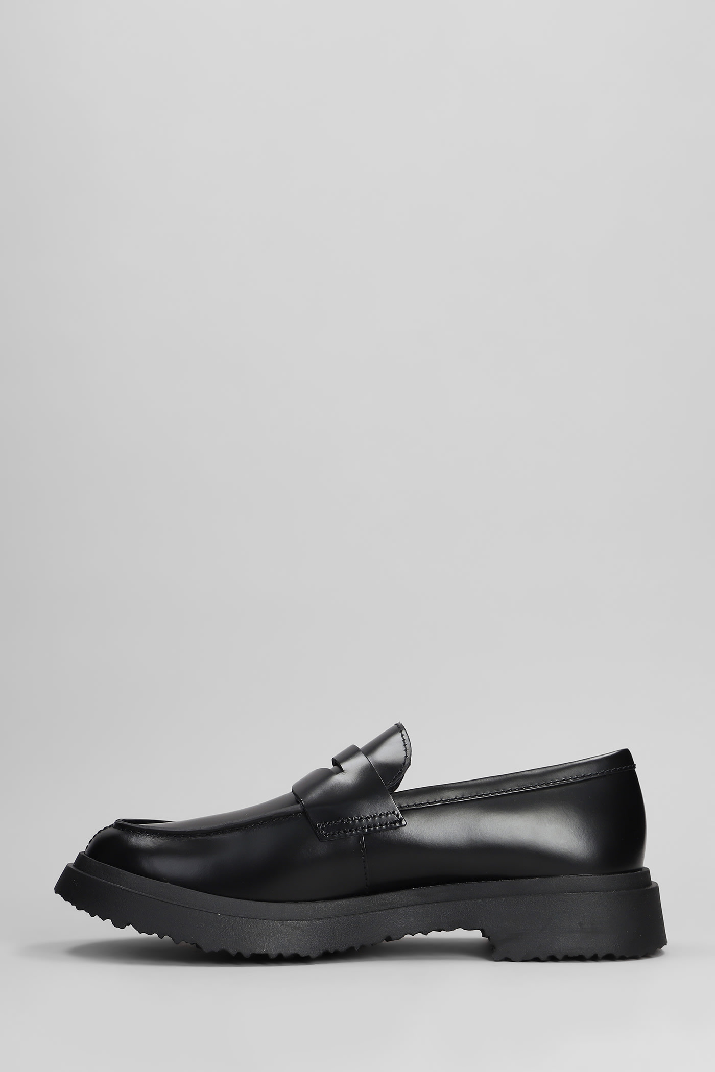 Camper Walden Loafers In Black Leather In Black