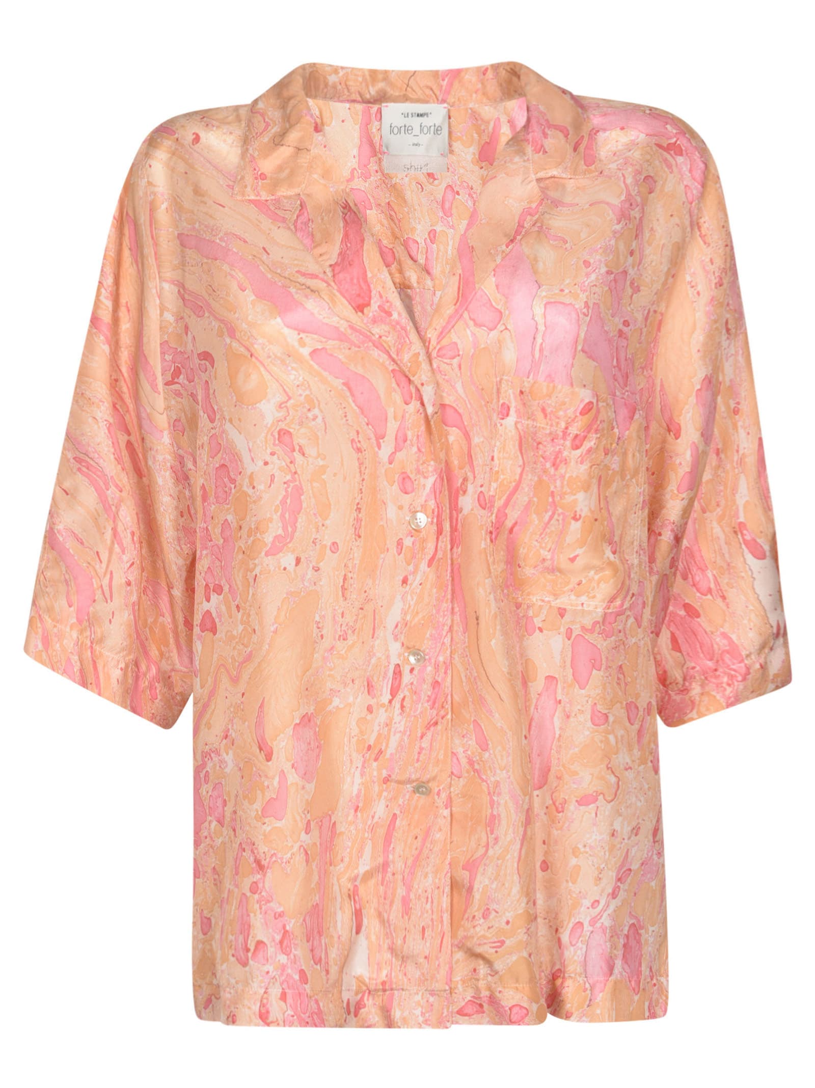 Shop Forte Forte Printed Oversized Shirt In Pink