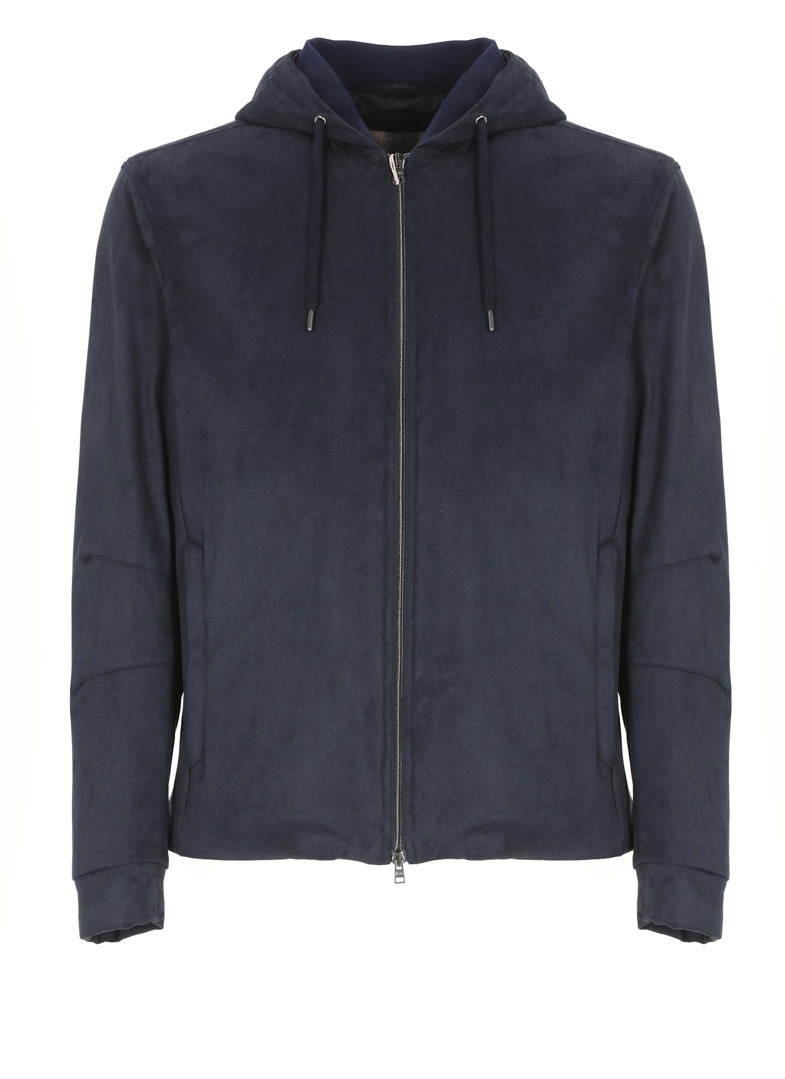Herno Dark Blue Padded Jacket With Functional Design In Blue