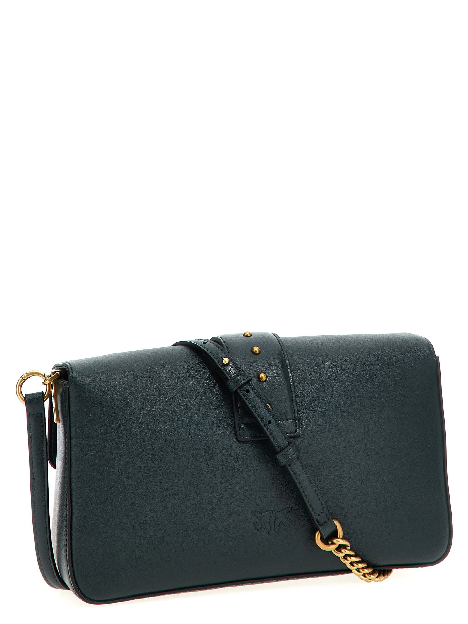 Shop Pinko Love One Classic Crossbody Bag In Green