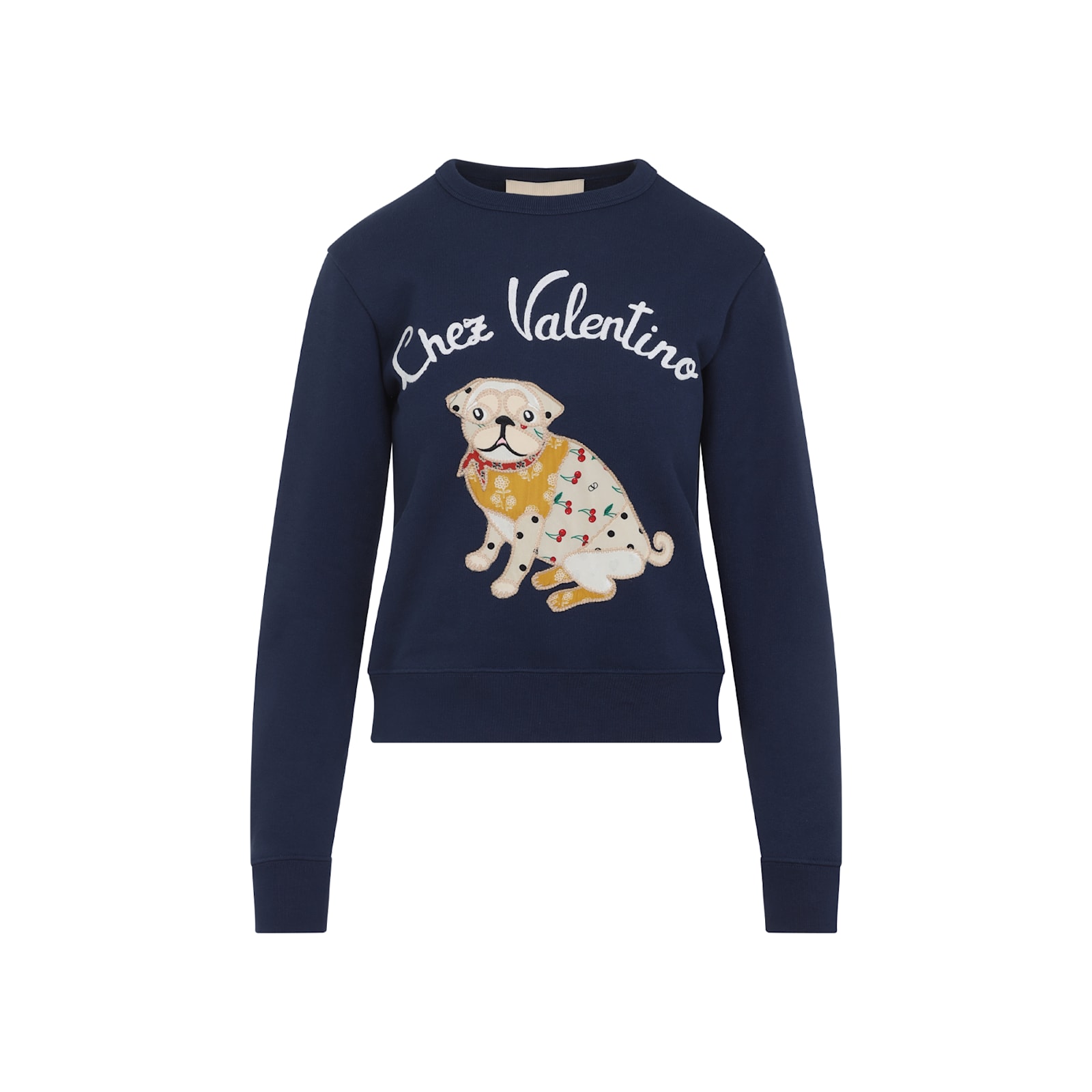 Valentino Cotton Sweatshirt In Blue