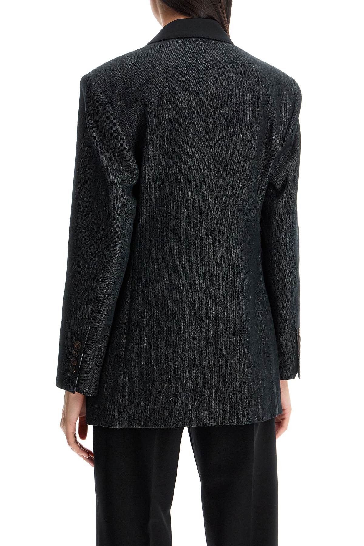 Brunello Cucinelli Denim Effect Twill Blazer In Black