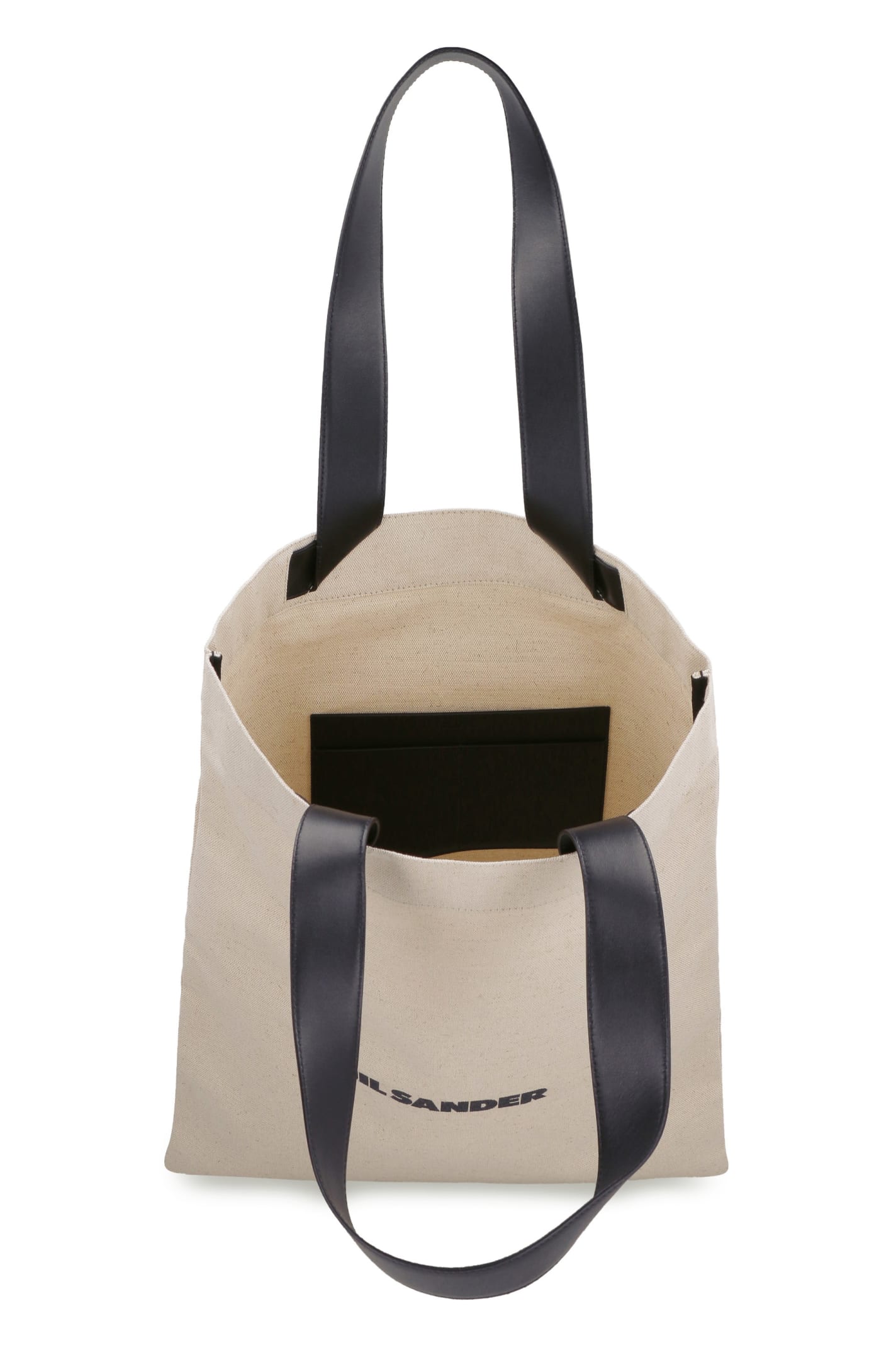 Shop Jil Sander Canvas Tote Bag In Ecru