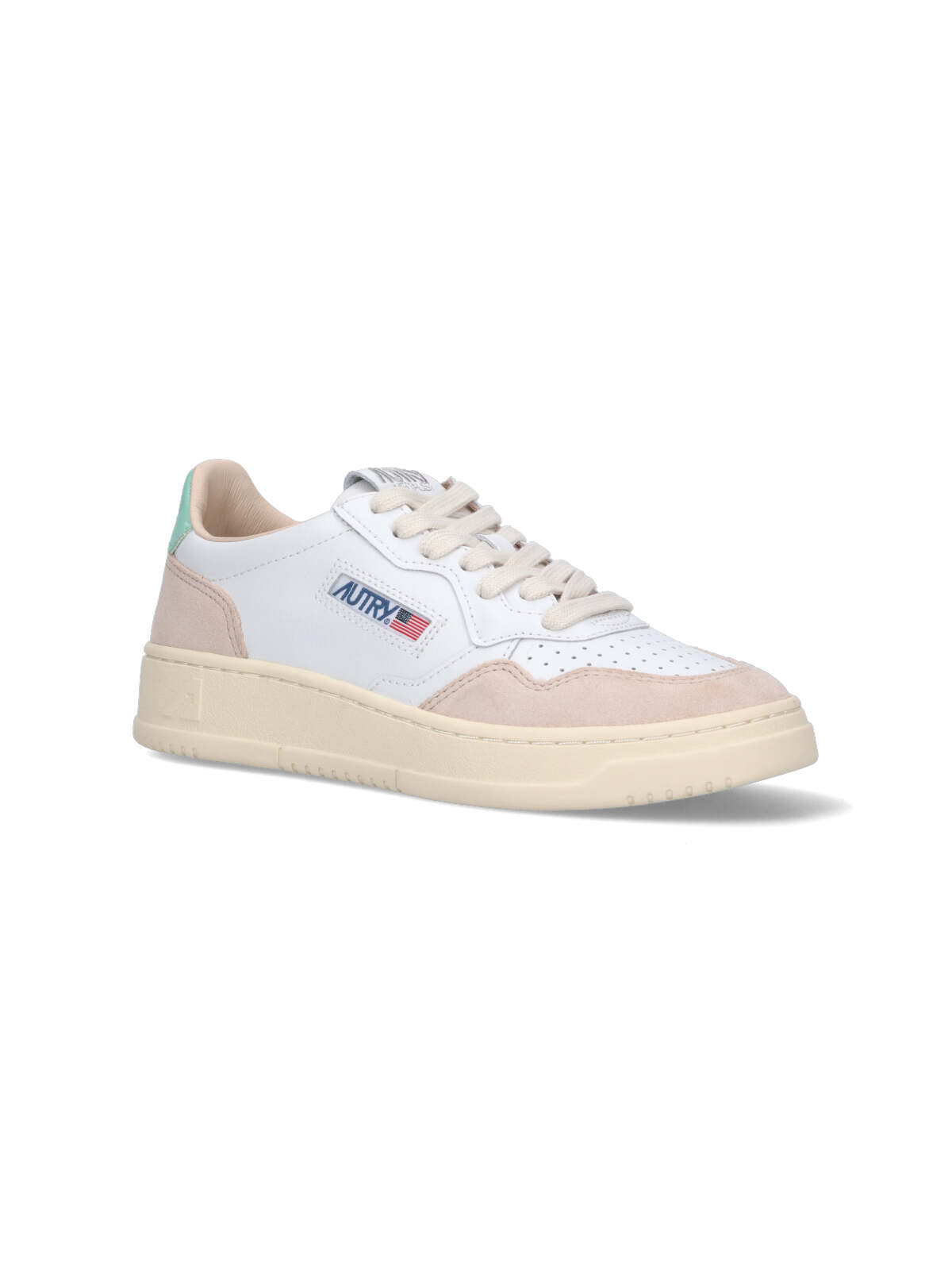 Shop Autry Low Medalist 01 Sneakers In White/mistgrn