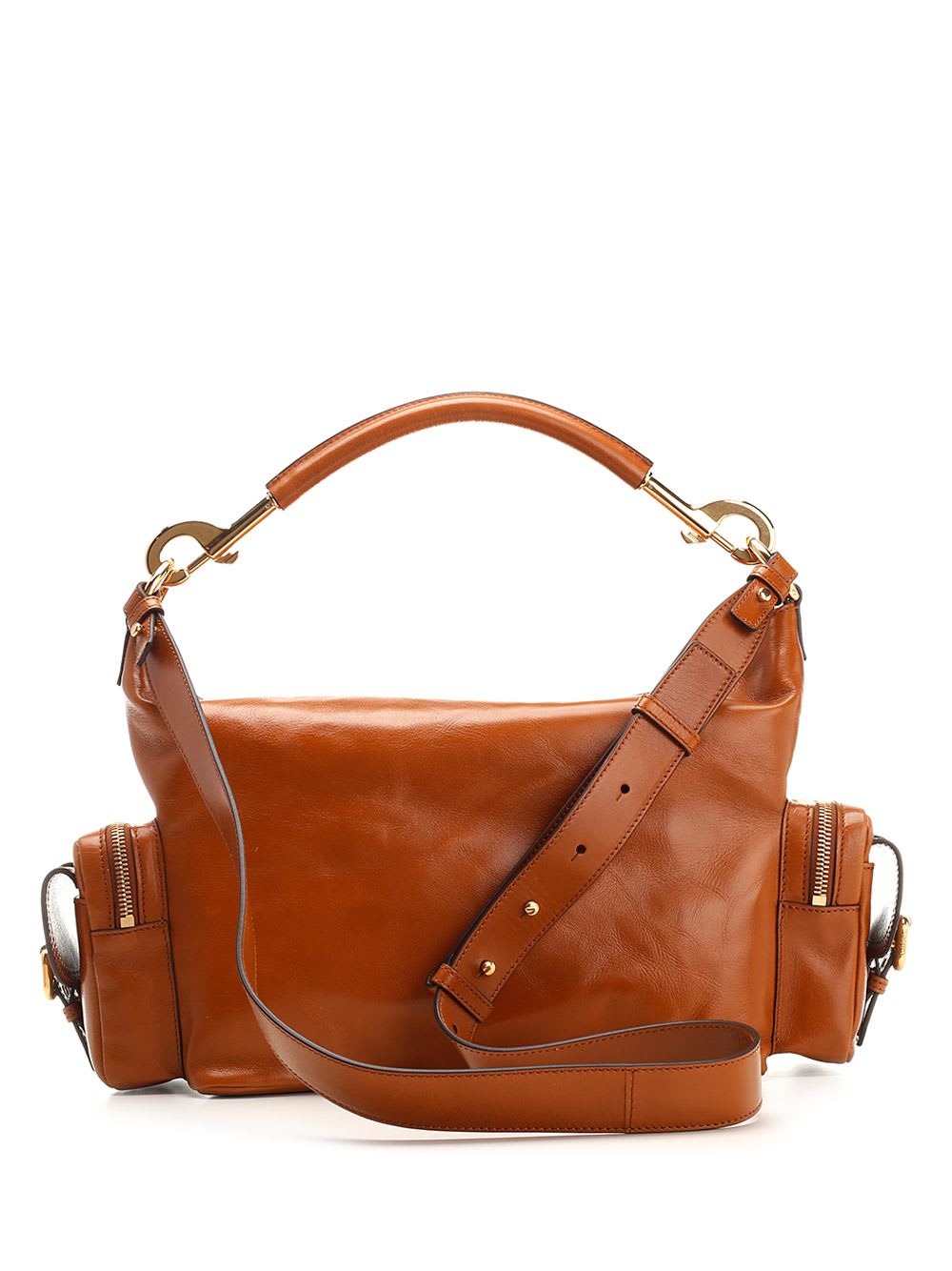 Shop Chloé Camera Bag Shoulder Bag In Leather Brown