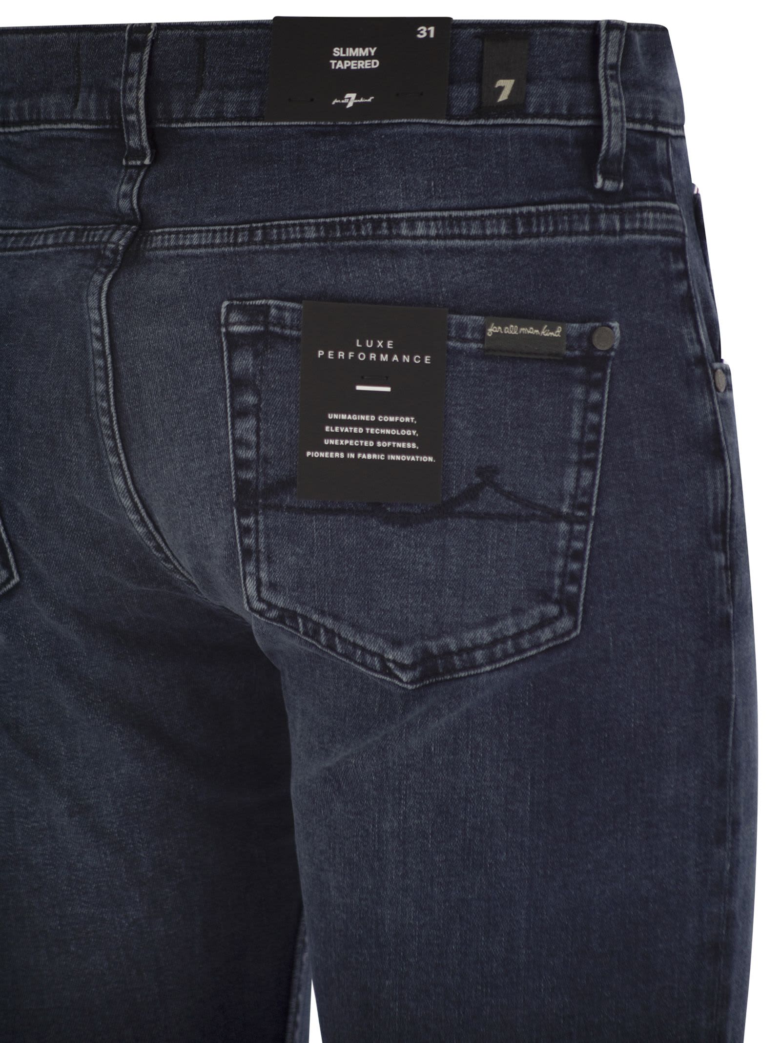 7 For All Mankind Mid-rise Skinny Jeans In Blue
