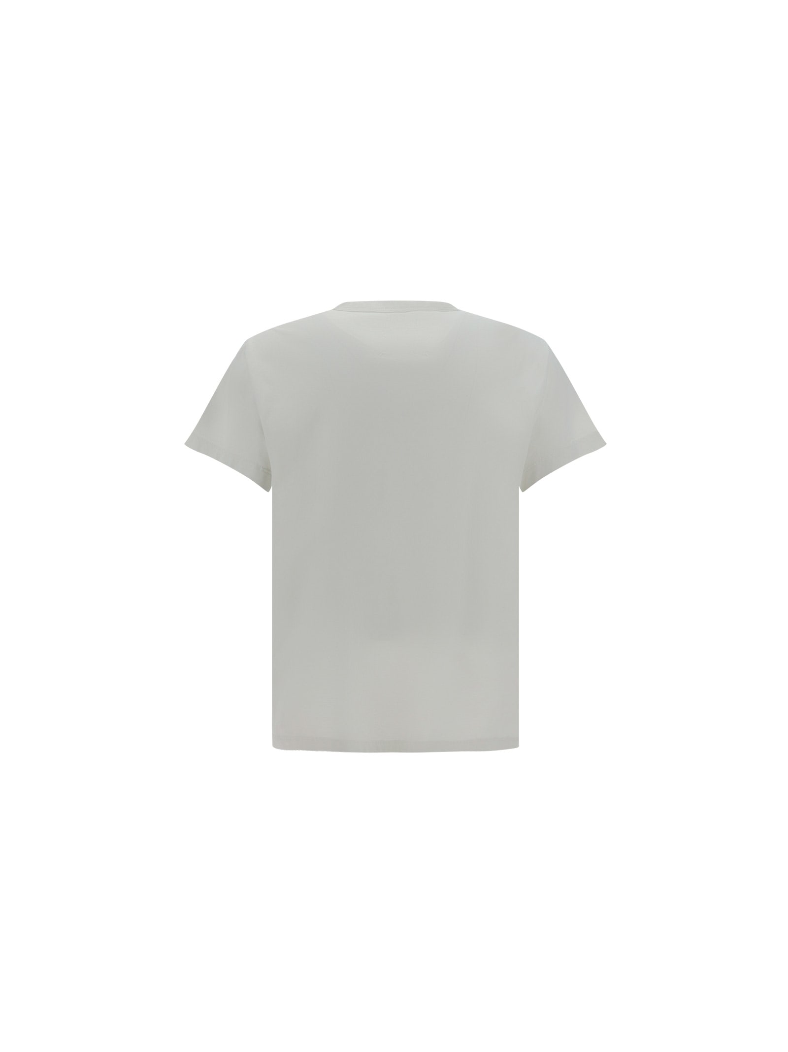 Maison Margiela Mens Ivory Ribbed Knit Cotton T-shirt For Ss23 In White