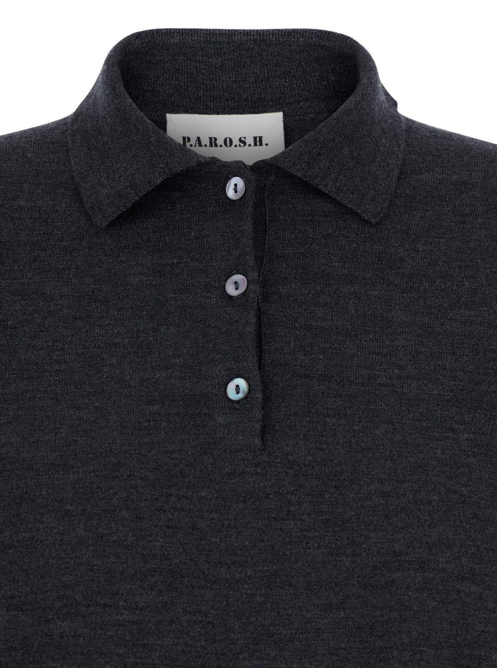 P.a.r.o.s.h Polo-neck Button Polo Shirt In Gray