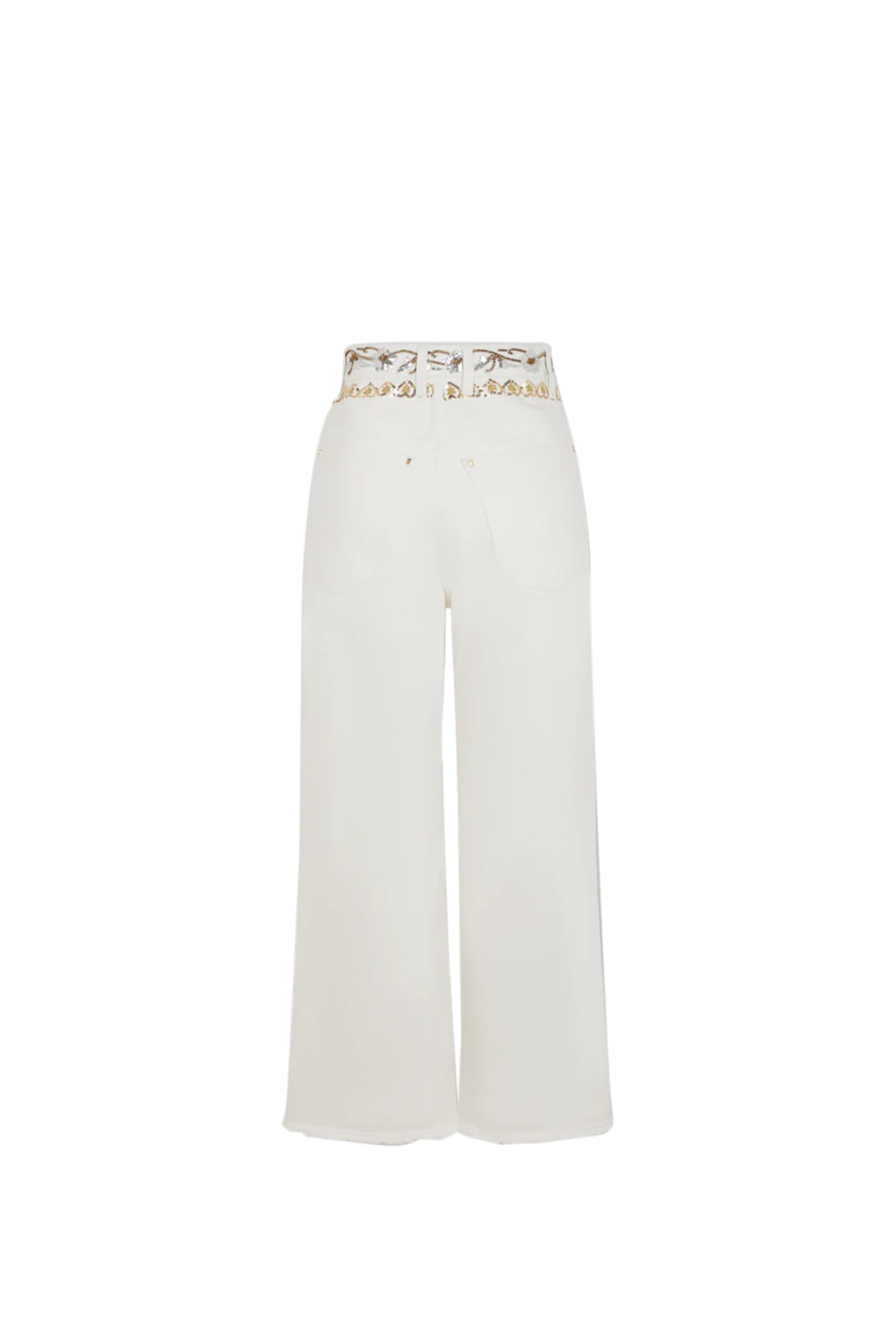 Shop Rabanne Jeans In White