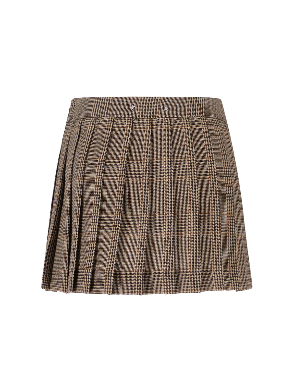 Golden Goose Midi And Mini Skirt With Checkered Pattern In Brown