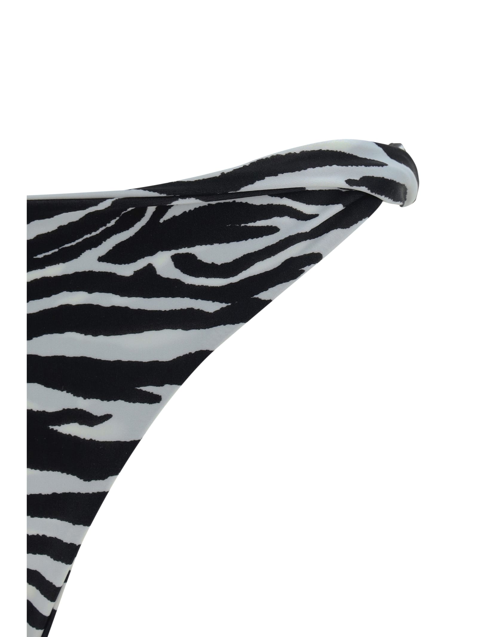 Shop Attico Zebra Patterned Bikini Set In White Black