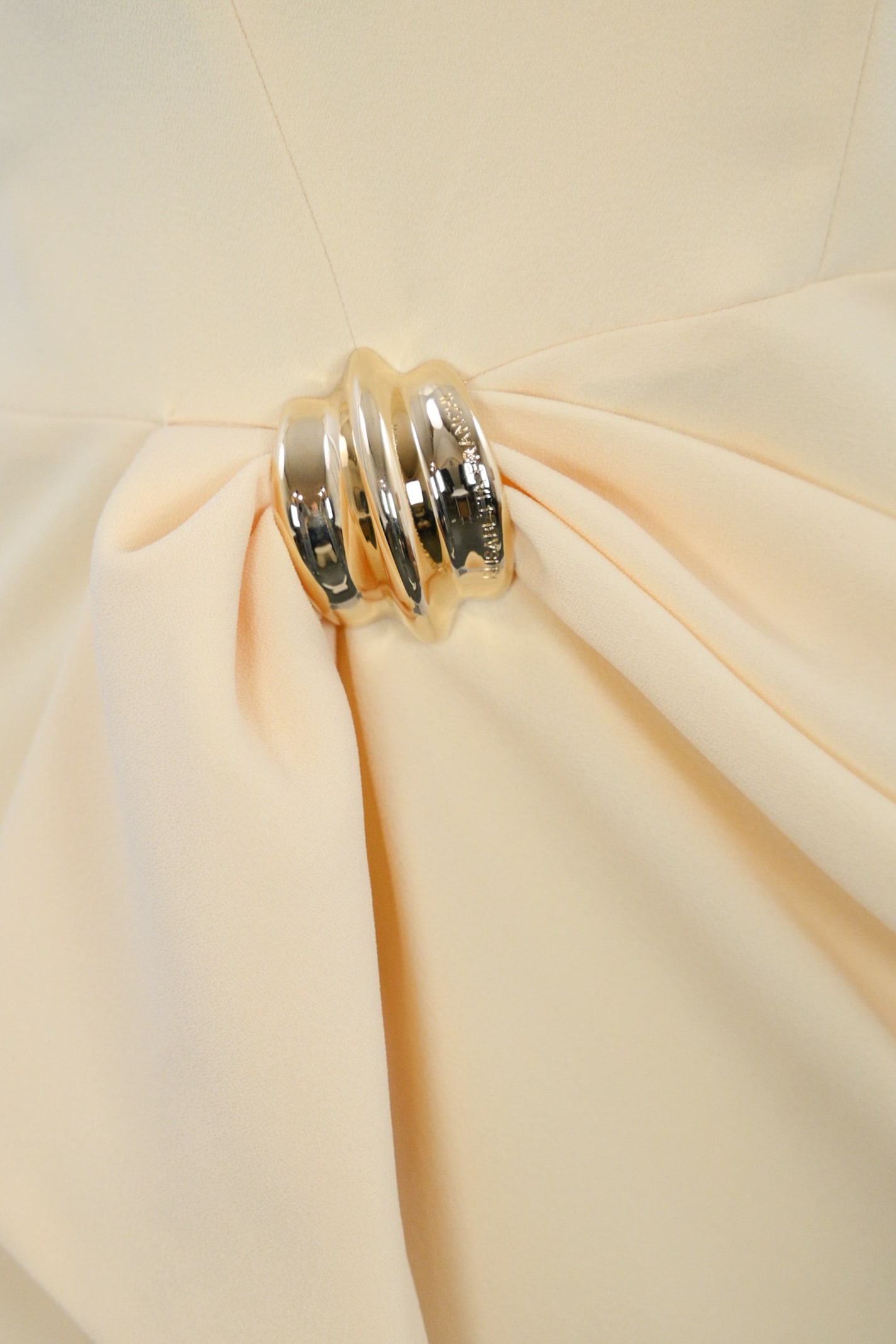 Elisabetta Franchi Crepe Dress With Macro Bow In Lemonade