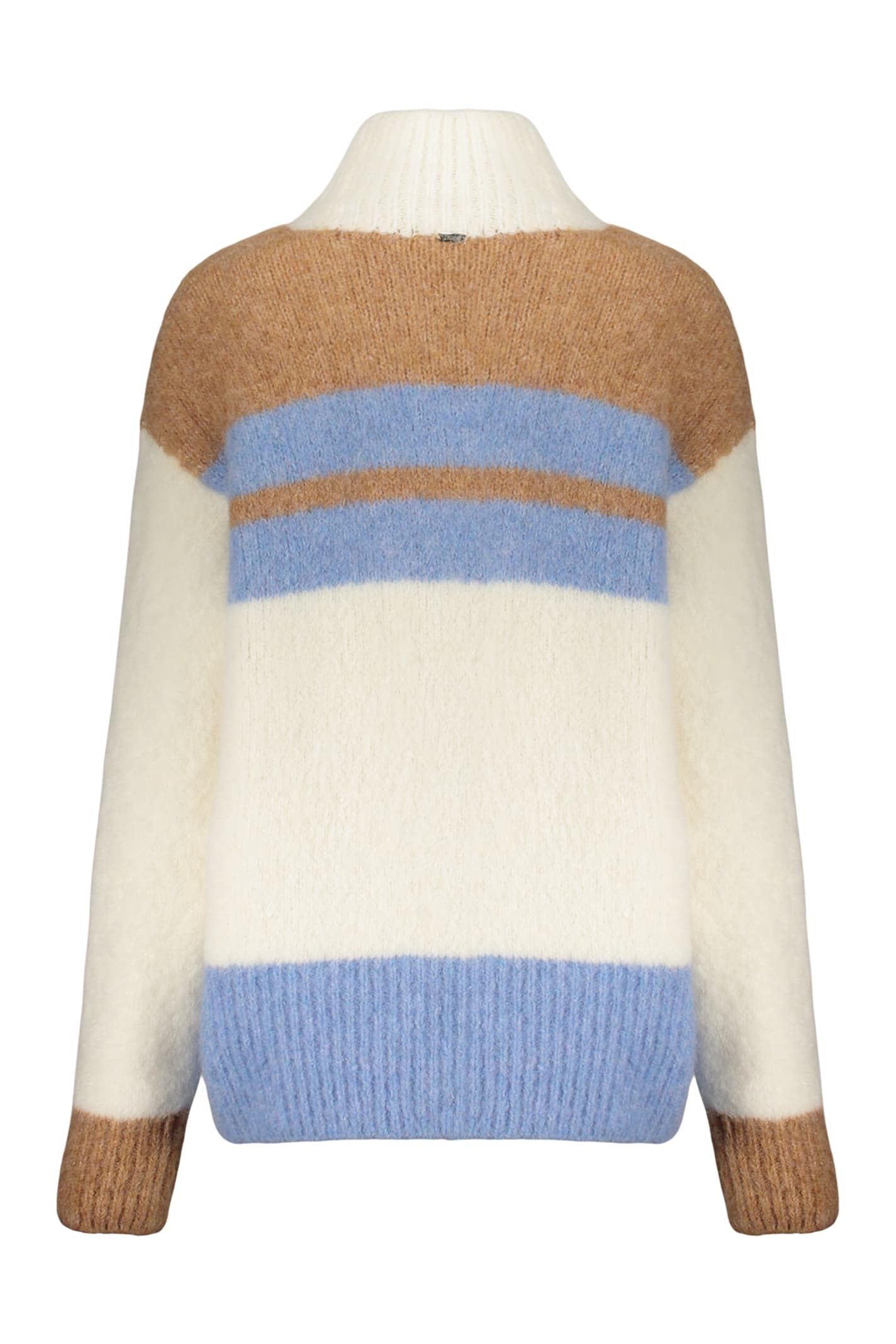 Herno Cozy Winter Sweater With A High Collar In Neutral