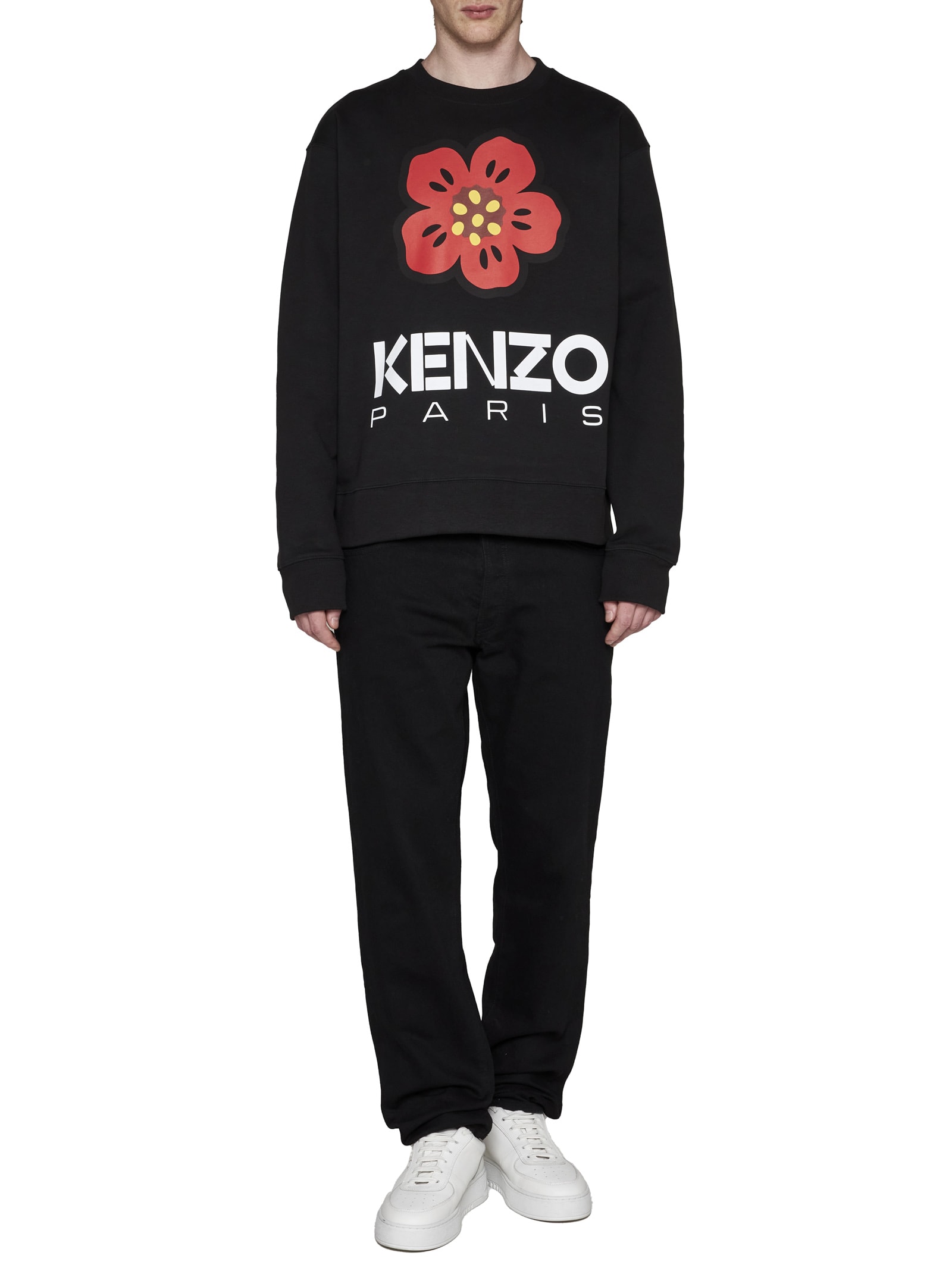 Kenzo Boke Flower Wool Sweater In Black
