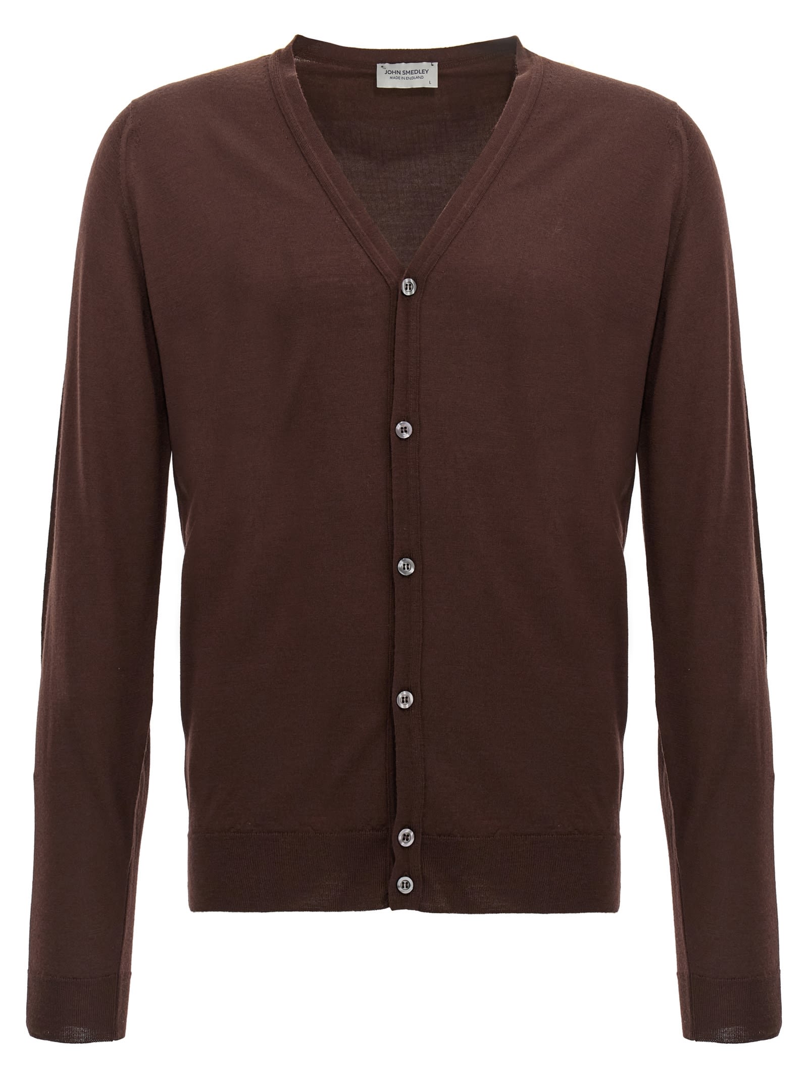 Shop John Smedley Petworth Cardigan In Brown