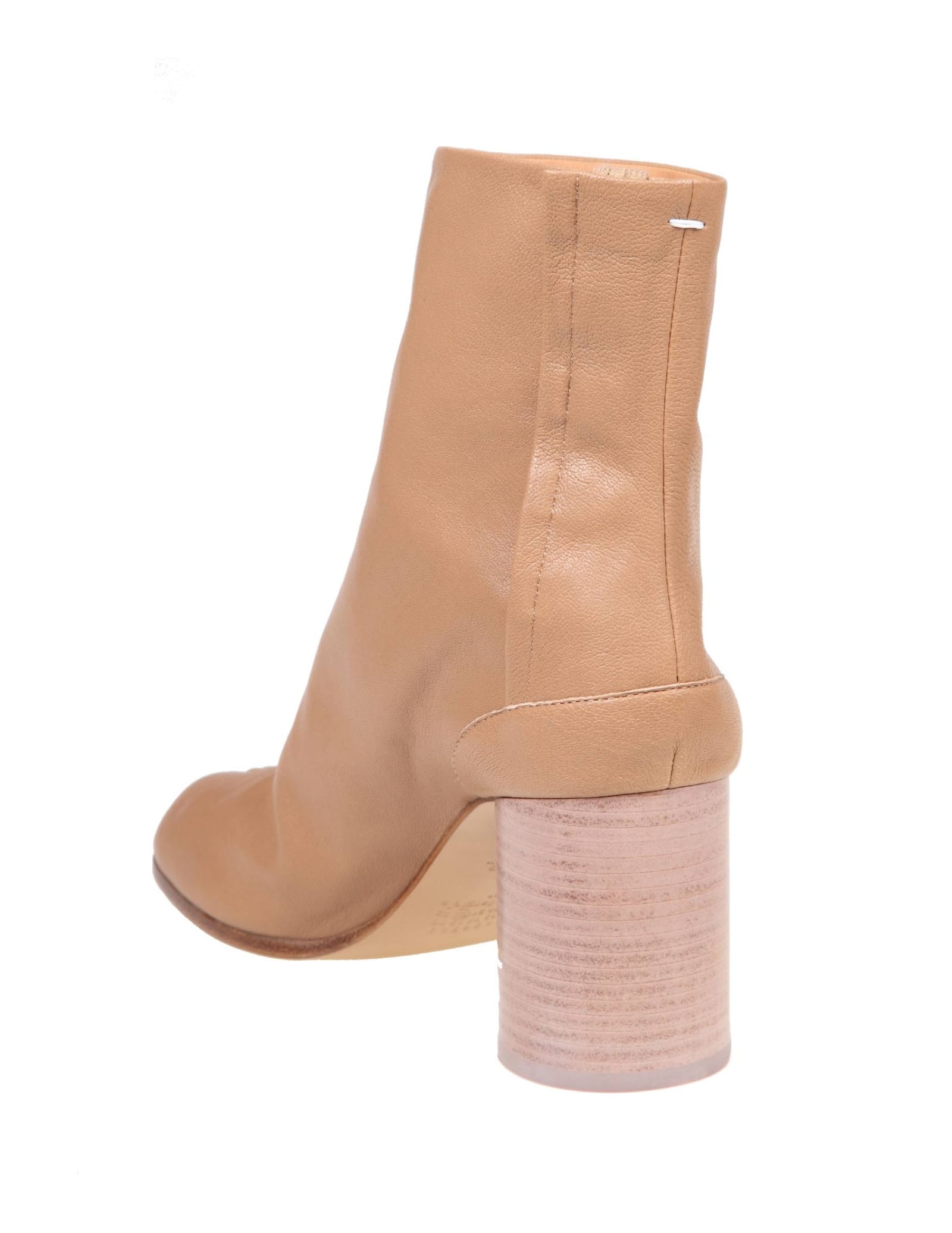 Shop Maison Margiela Tronchetto Tabi In Pelle Colore Cammello In Chic Brown