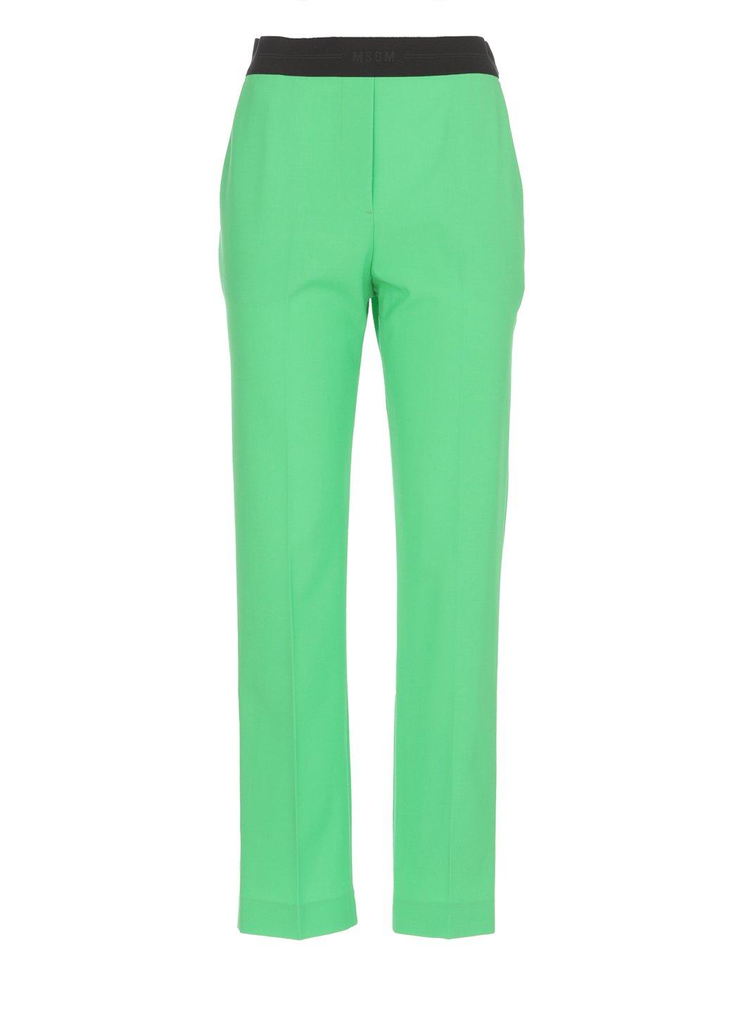MSGM LOGO WAISTBAND TAPERED TROUSERS