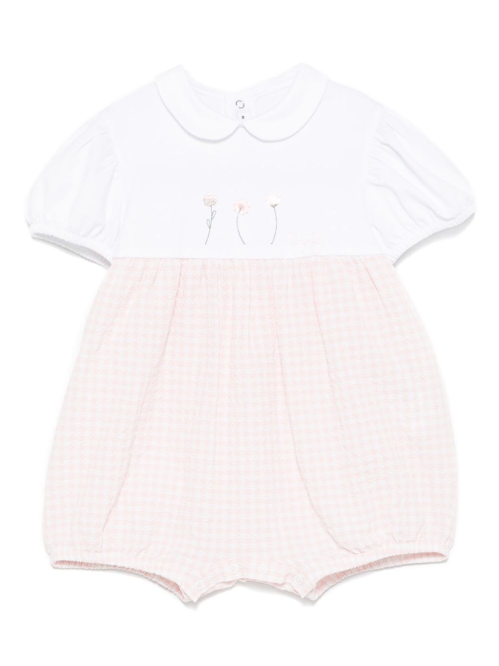 Il Gufo Checkered Bodysuit In White