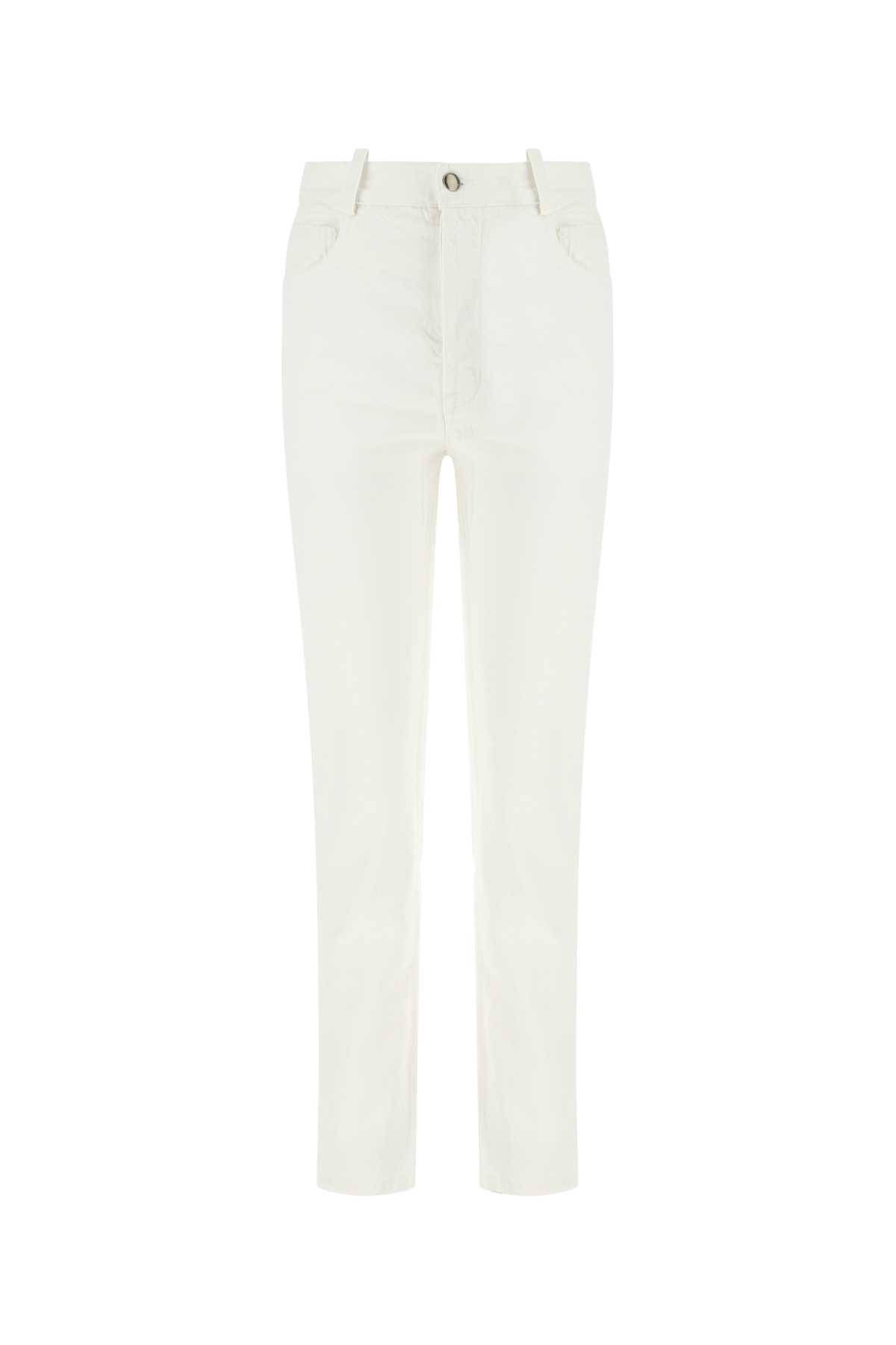 Shop Ann Demeulemeester White Denim Lou Jeans In 001