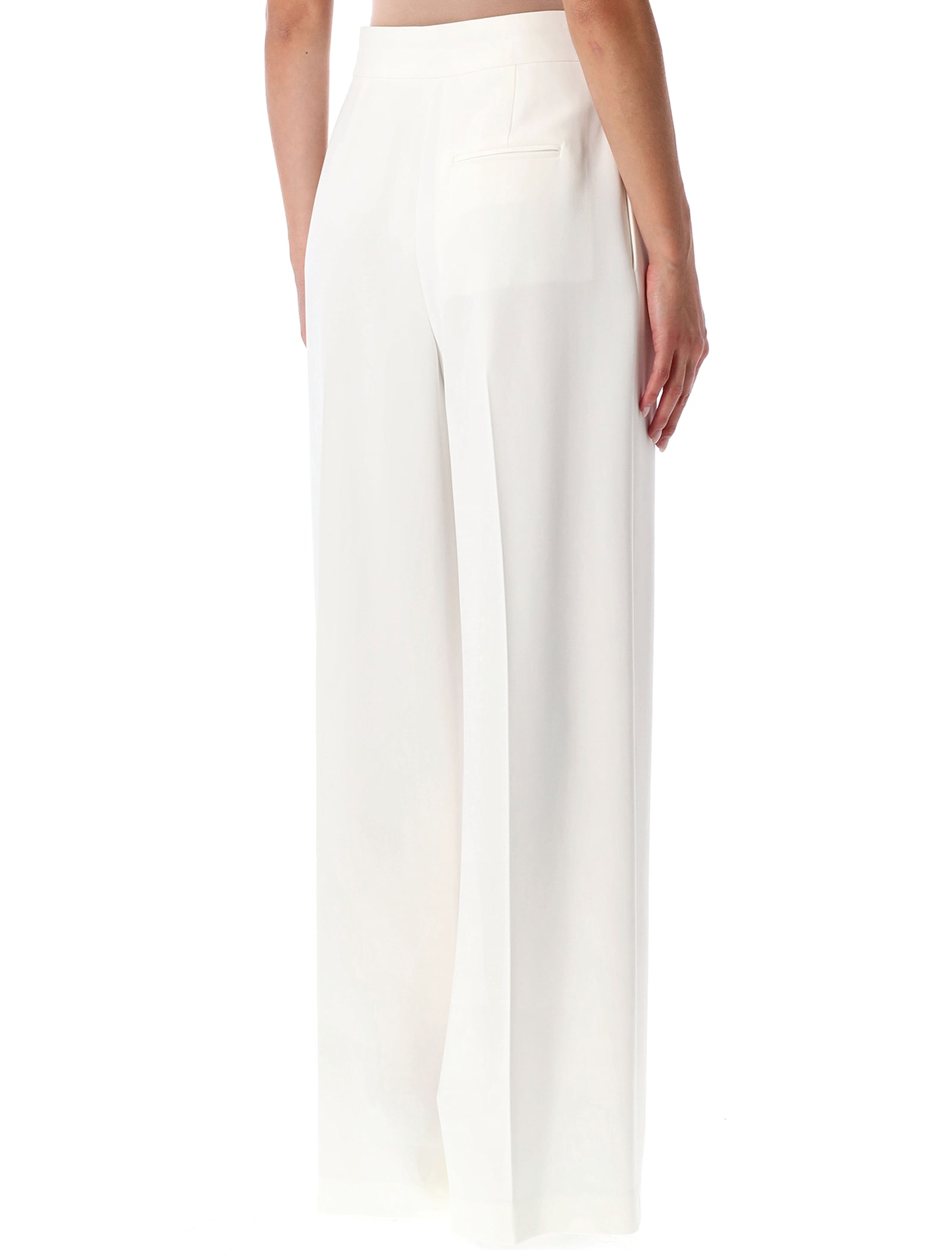 Alberta Ferretti White Wide-leg Pleated Trousers In White