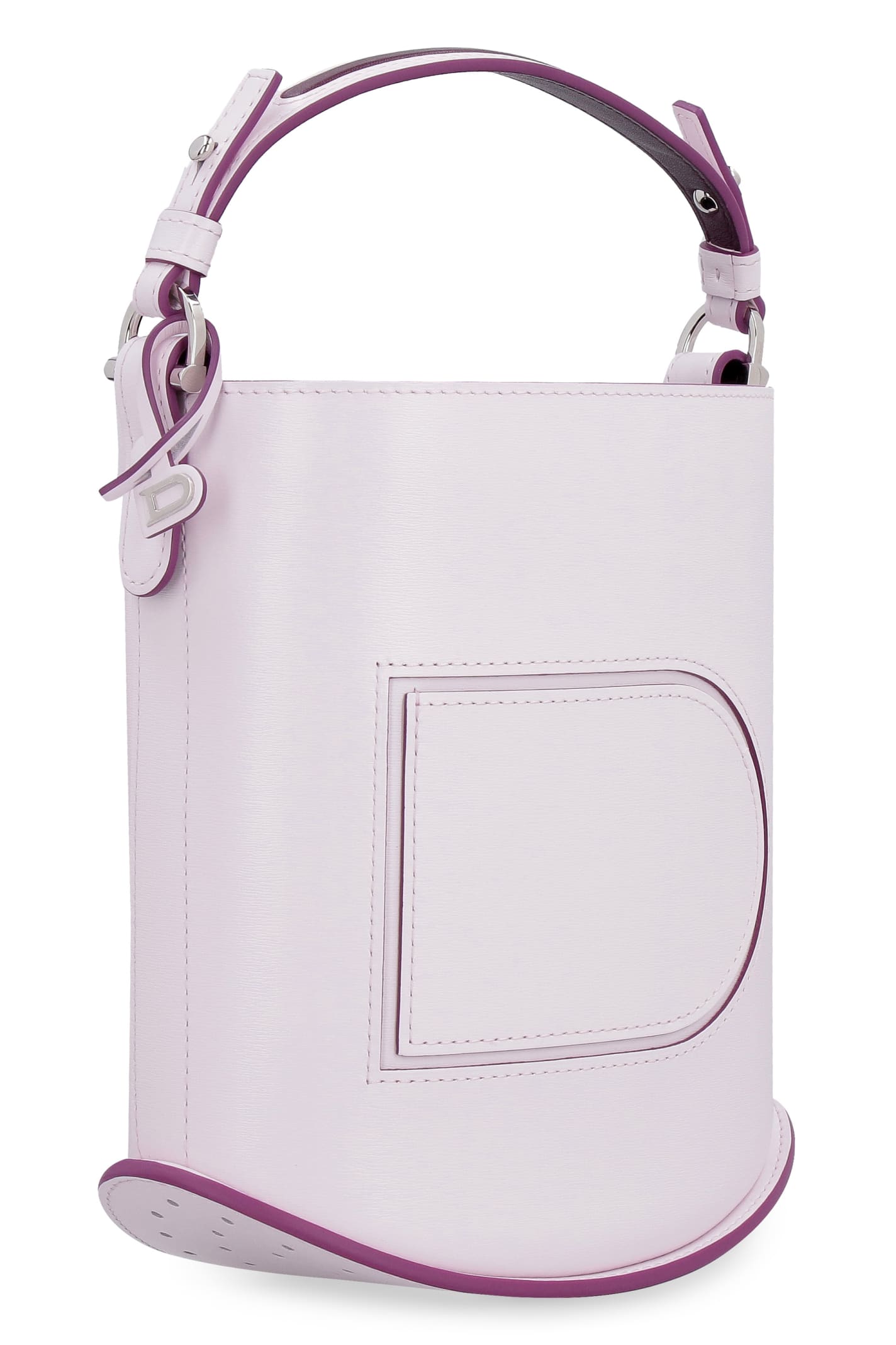 Delvaux Pin Mini Leather Bucket Bag in Pink