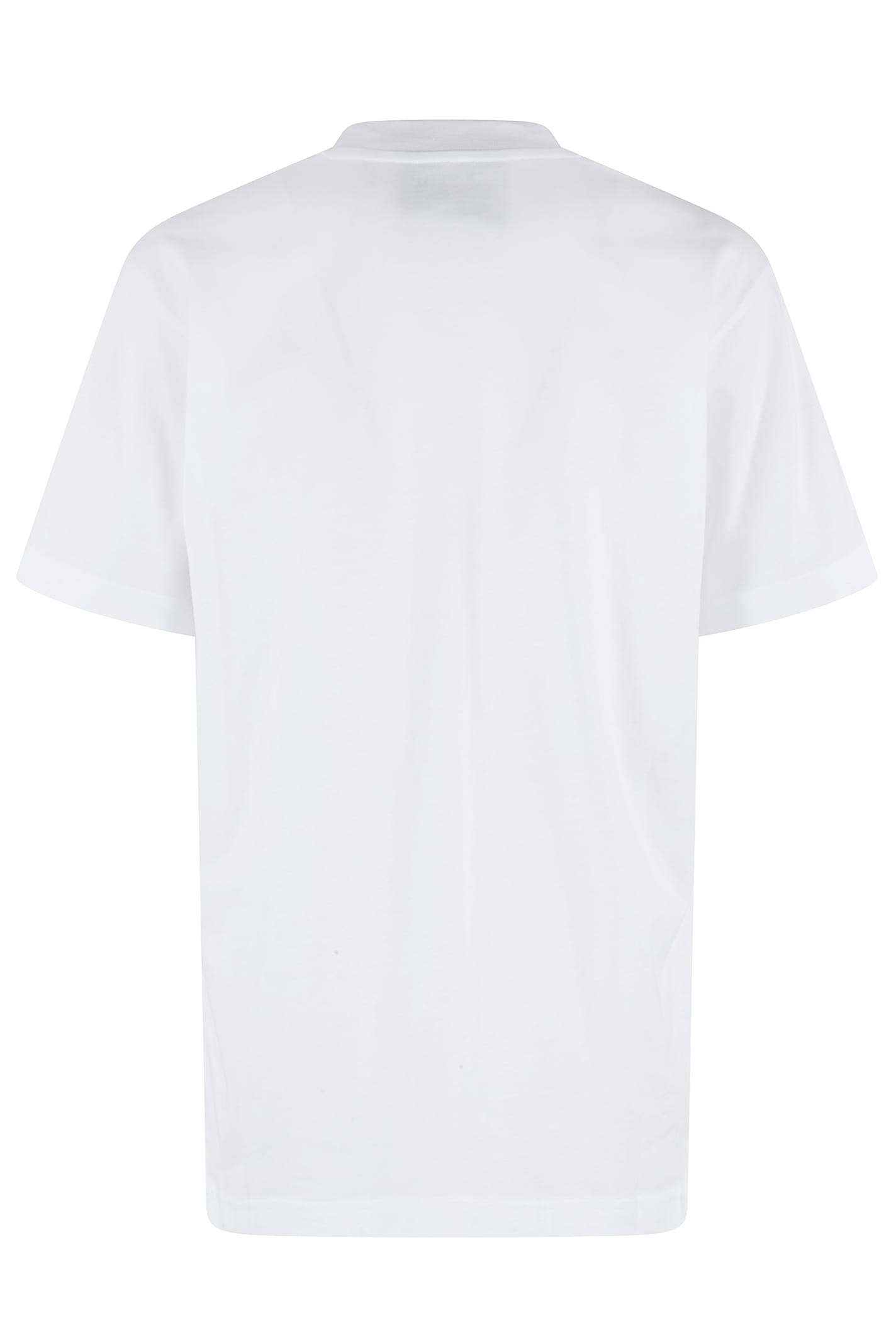 Moschino T-shirt With Embroidered Logo In Fantasia Bianco