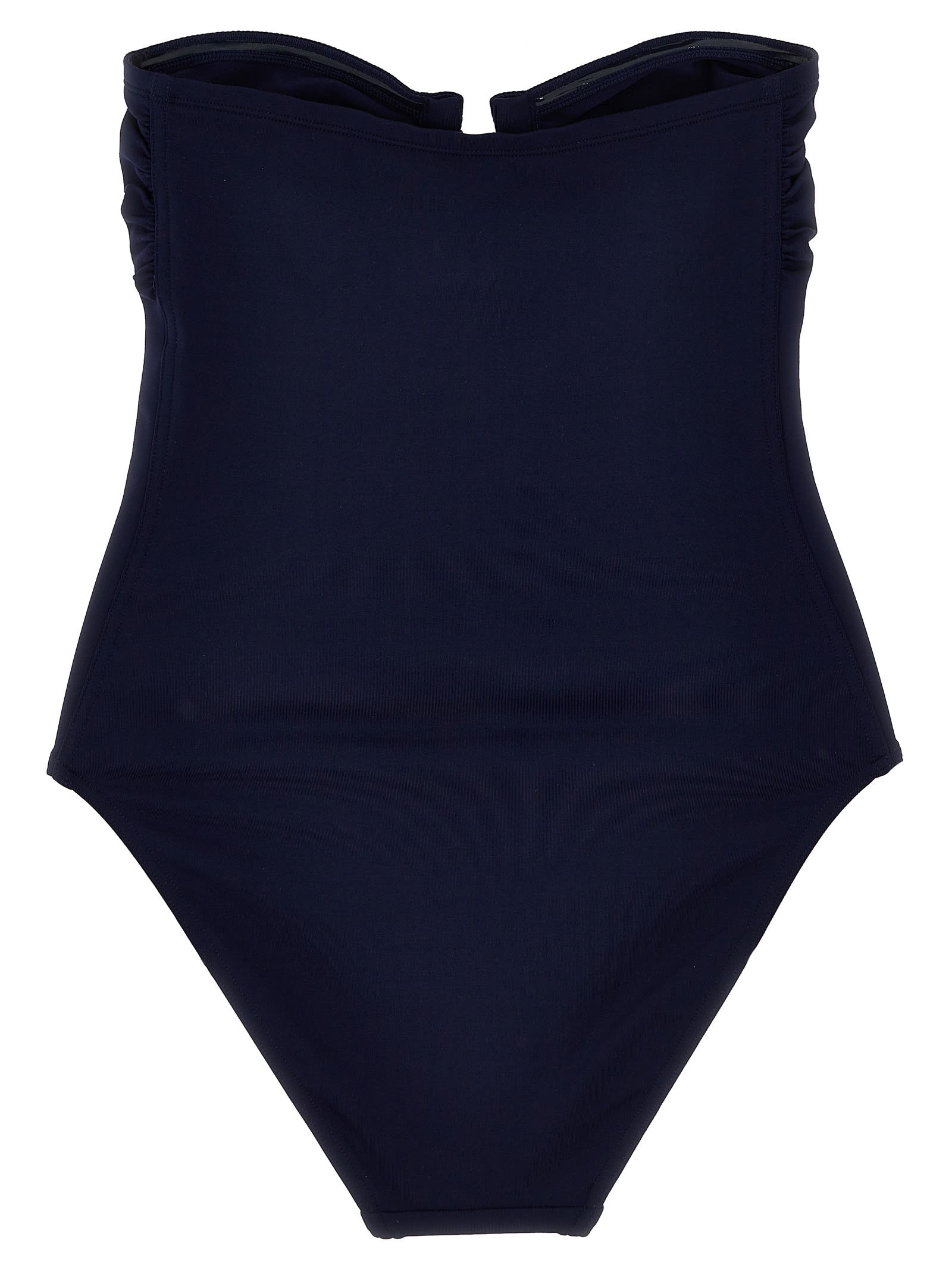 Eres 'cassiopee' Strapless High-cut Ruched One-piece Swimsuit In Blue