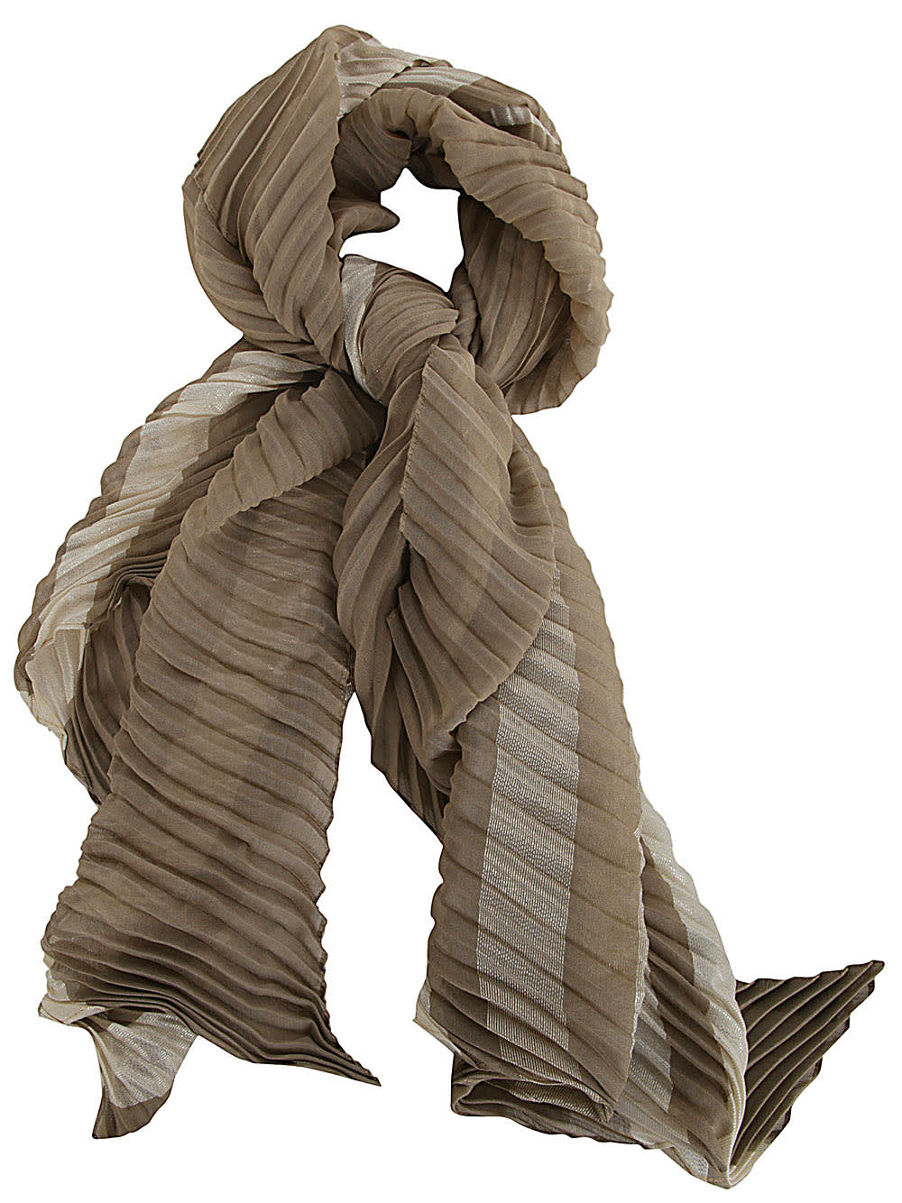 Shop Emporio Armani Lady Woven Pleated Stole In Soft Sand