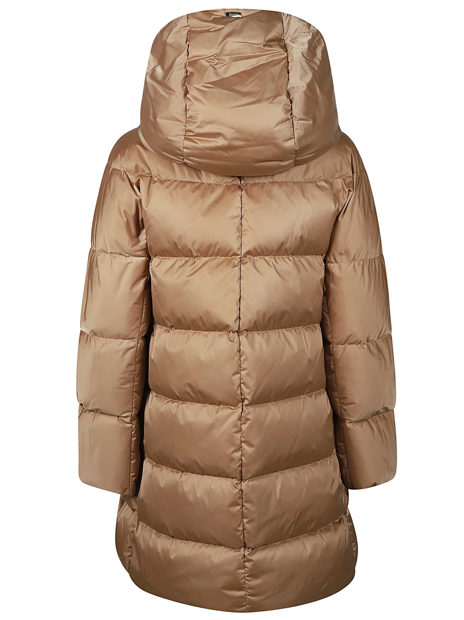 Shop Herno A-shape Down Jacket In Cammello