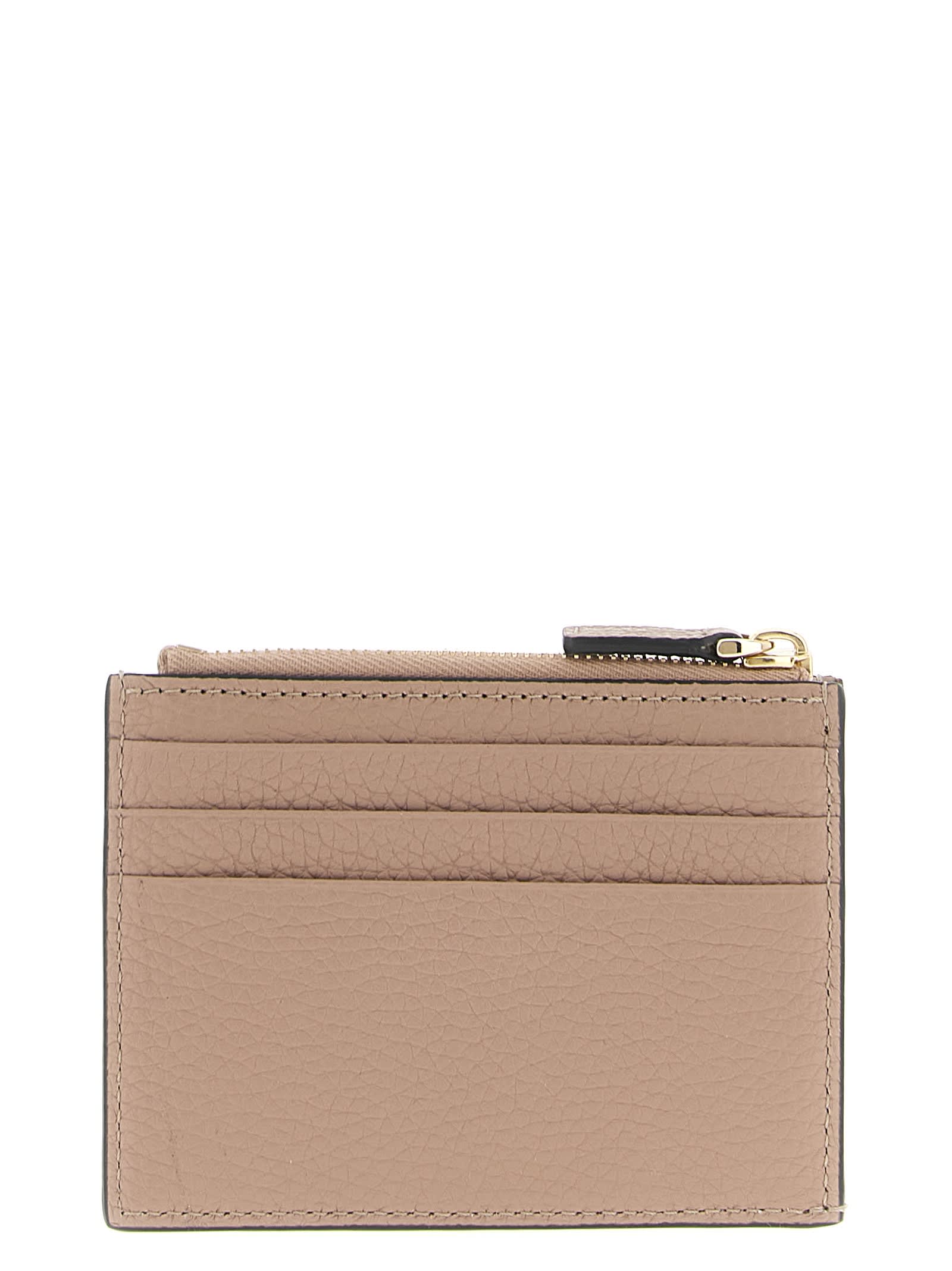Valentino Garavani Rockstud Cardholder In Neutral