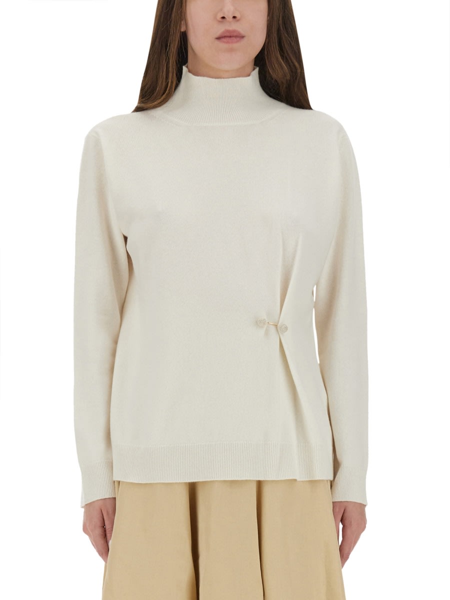 Fabiana Filippi White Virgin Wool Silk Tops In Neutral