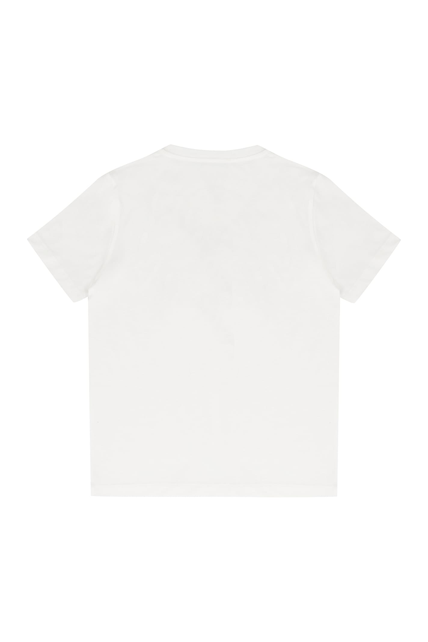 Shop Young Versace Printed Cotton T-shirt In White