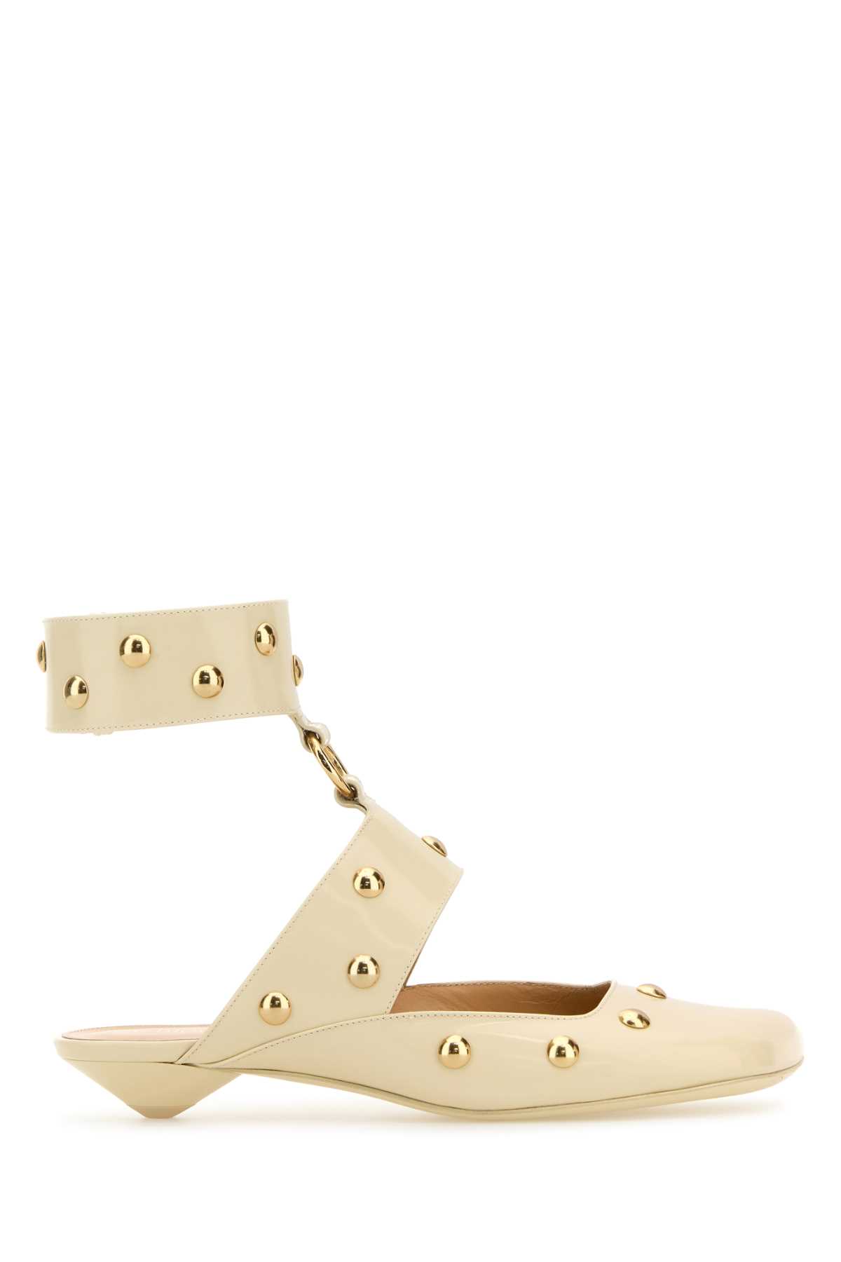 Shop Chloé Ivory Leather Jade Sabot In Eggshell