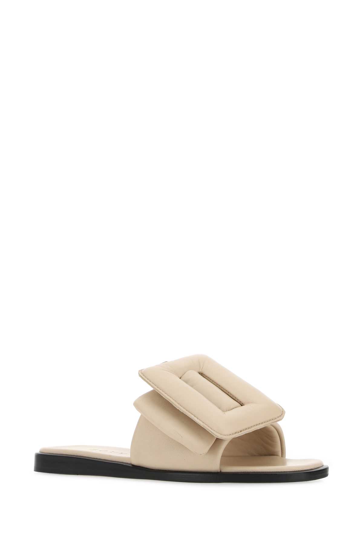 Shop Boyy Sand Leather Puffy Slippers In Ivory