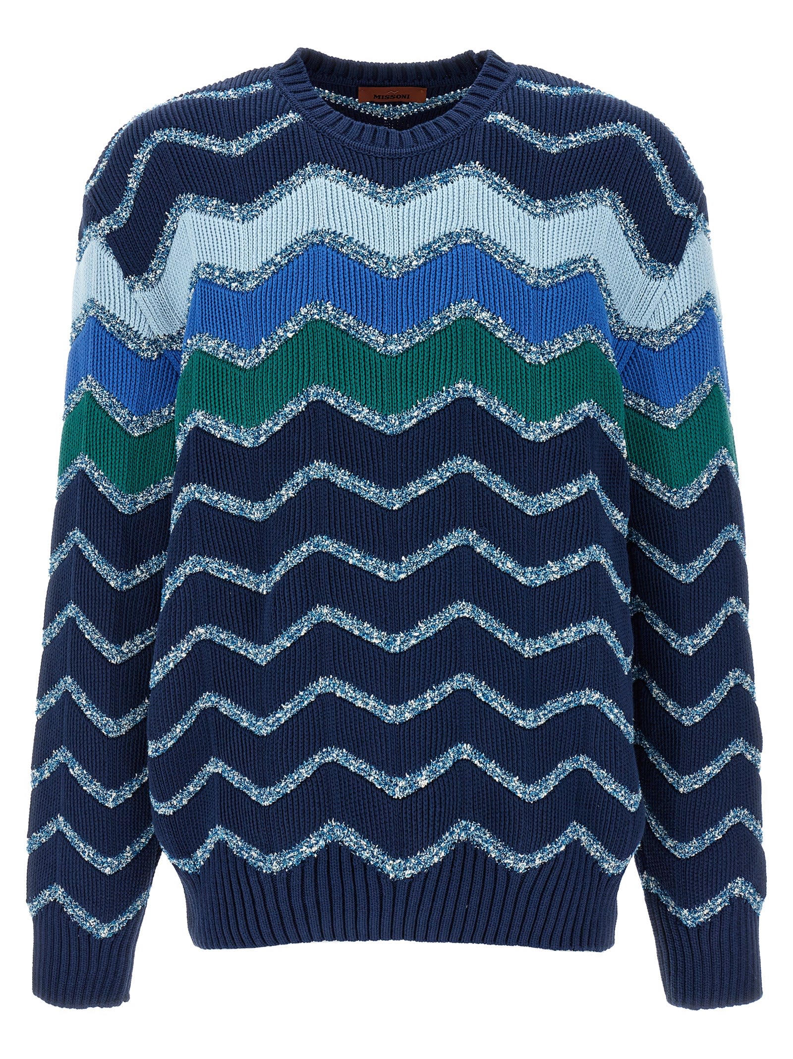 Missoni Pullover Mit Rundhalsausschnitt Und Makro-zickzack- Und Melange-details In Multicolor