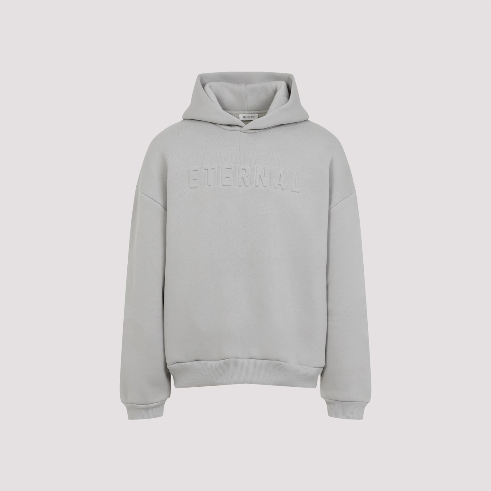 Fear Of God Oversized Hoodie With Ribbed Hem In Dove Grey