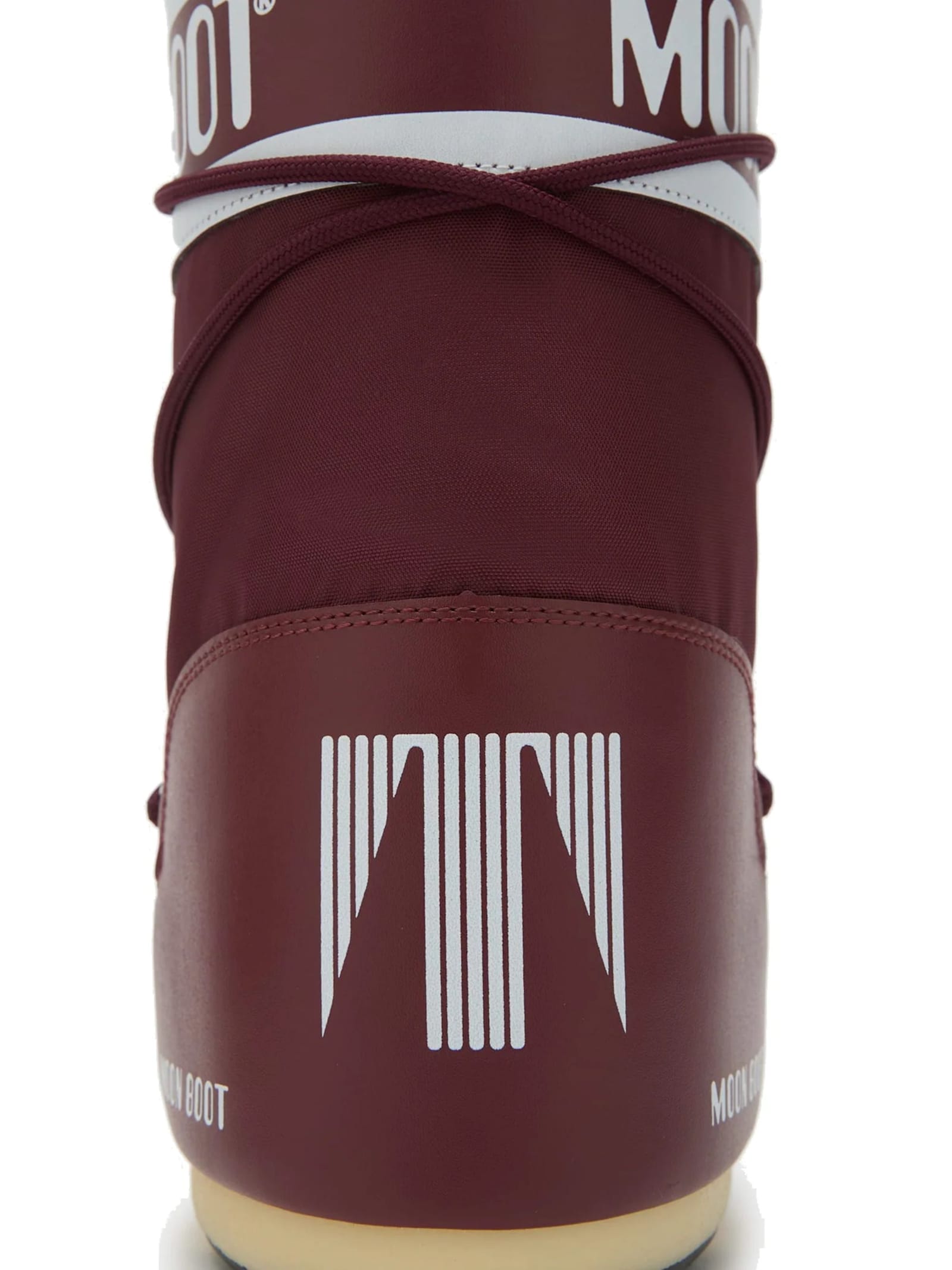 Moon Boot Burgundy Nylon And Synthetic Leather Icon Boots In Brown