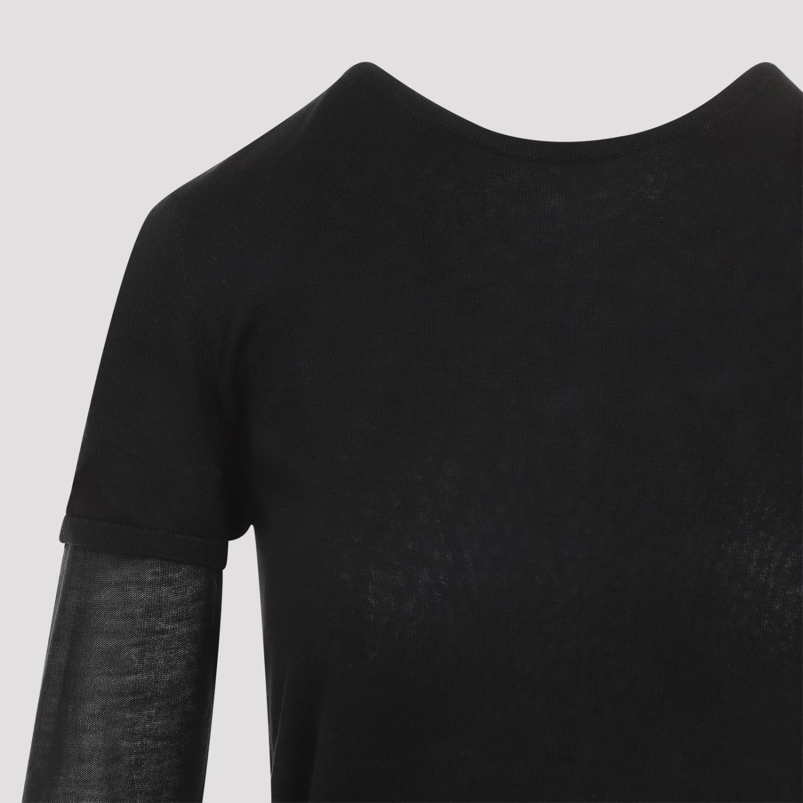 Shop Totême Layered Knit T-shirt In Black