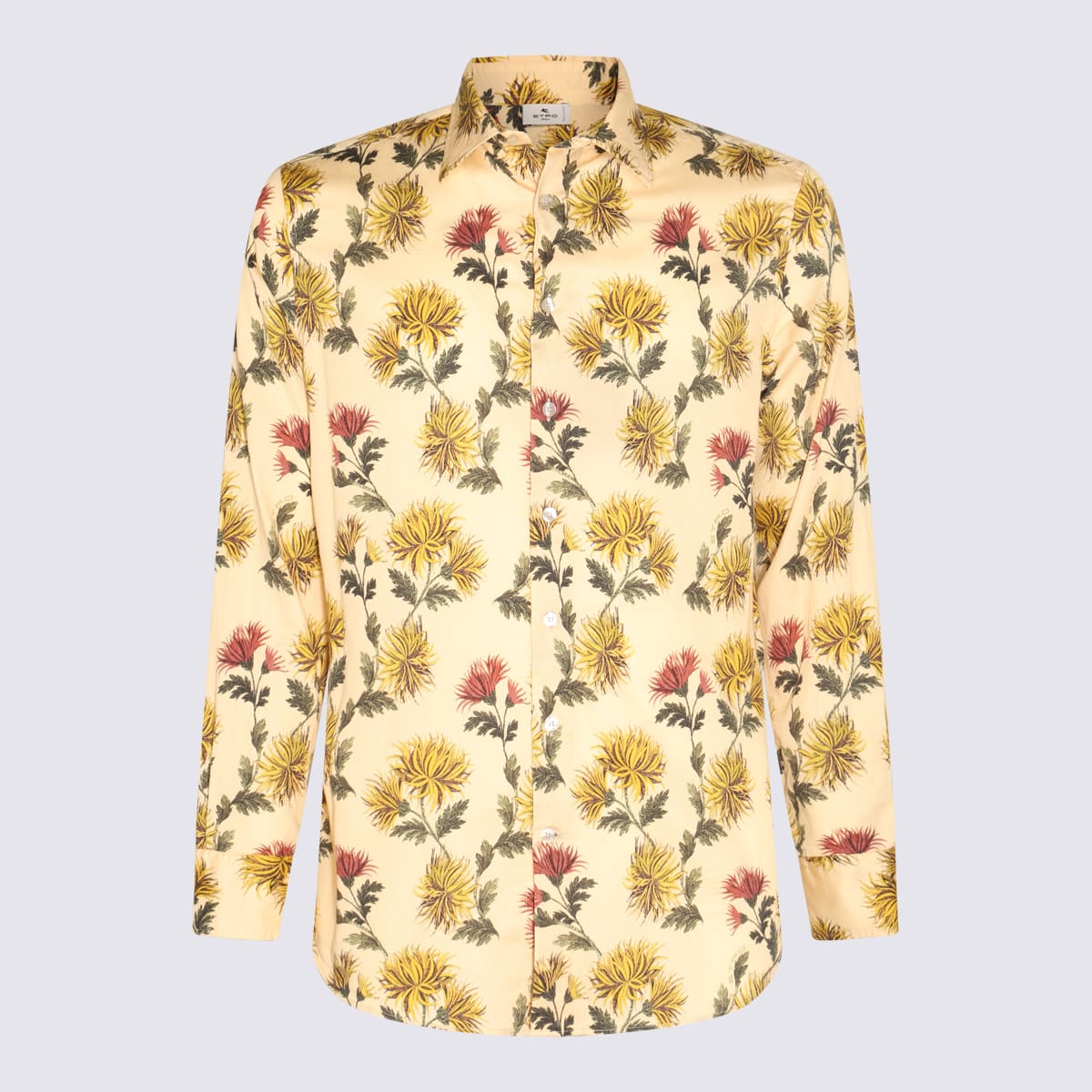 Shop Etro Yellow Cotton Printed Shirt
