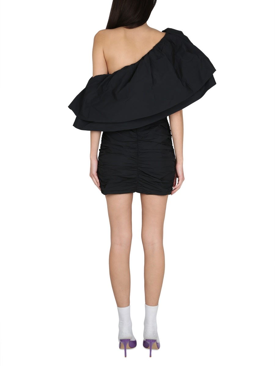 Shop Rotate Birger Christensen One-shoulder Dress In Black