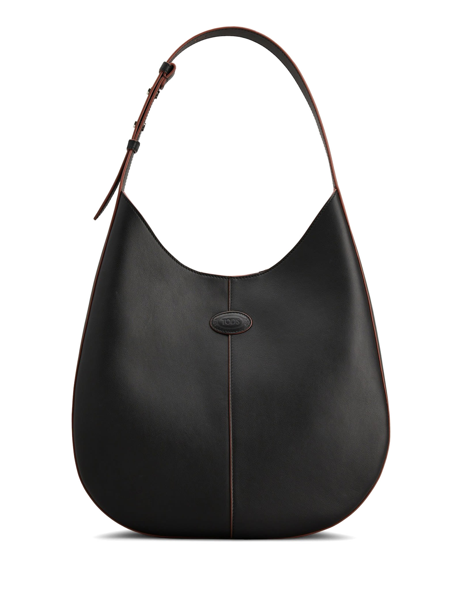 Shop Tod's Hobo Bag Small Leather Shoulder Bag In Nero