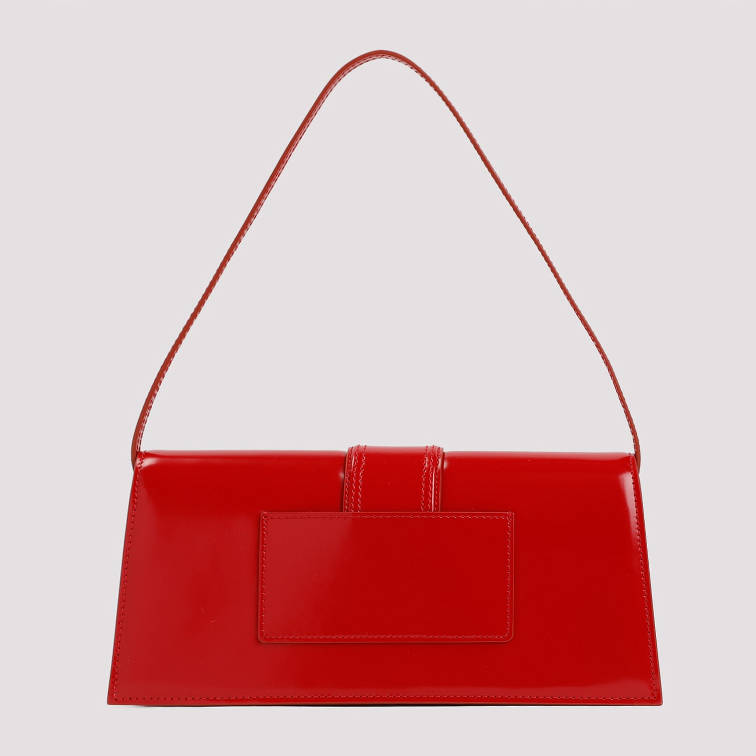 Jacquemus Patent Leather Le Bambino Long Shoulder Bag In Red