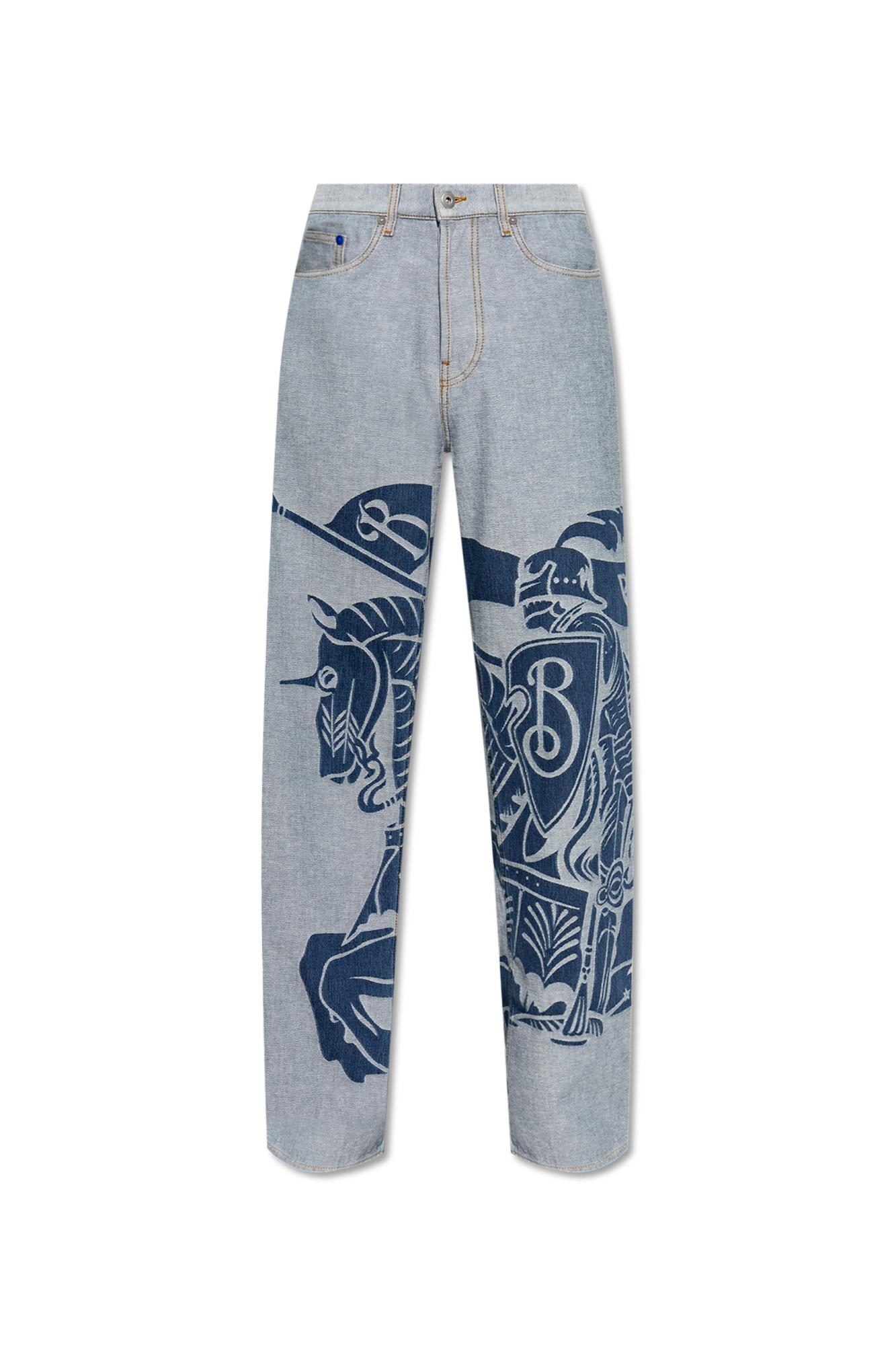 Shop Burberry Jeans With The  Logo In Blue