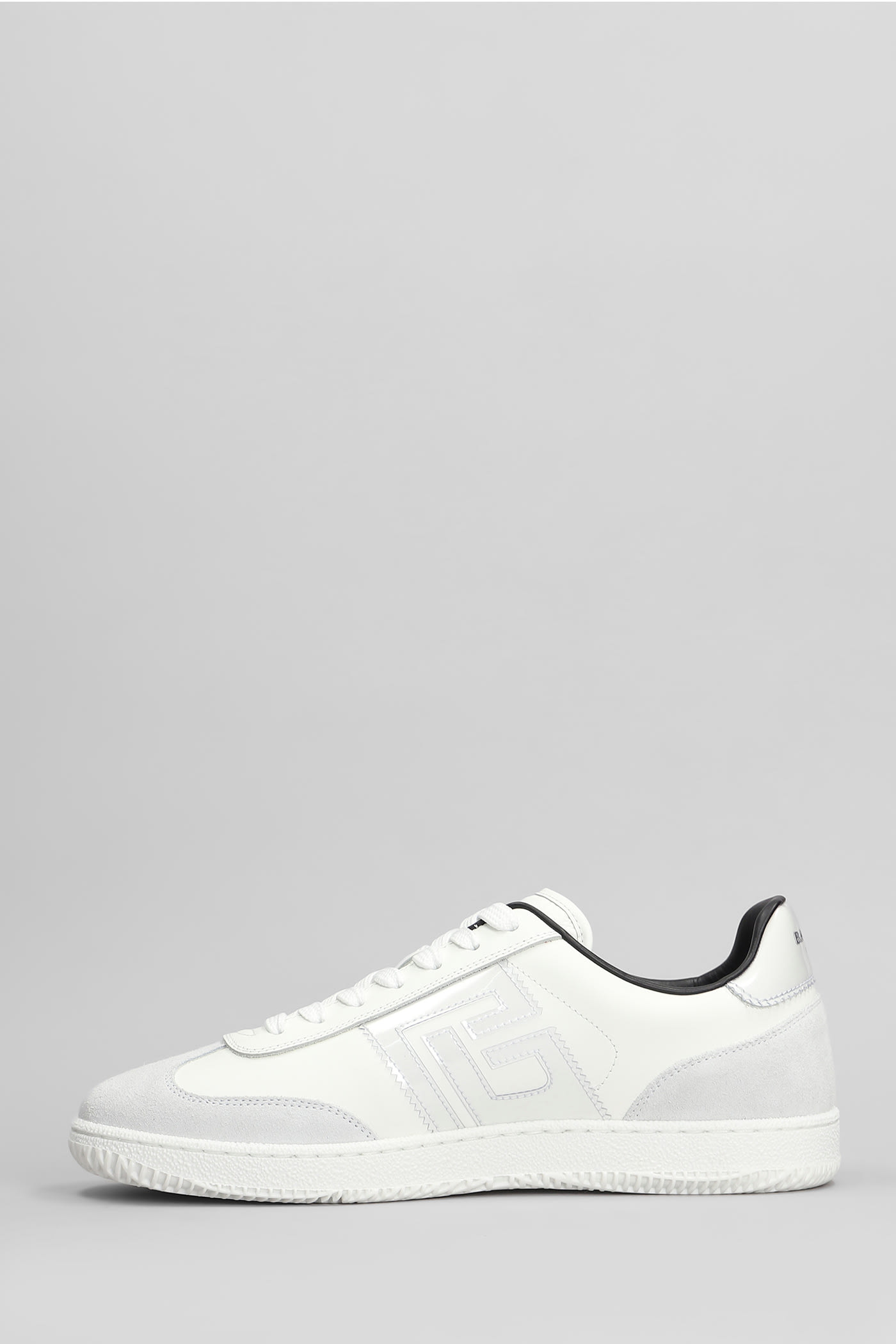 Balmain Swan Suede Sneakers In White Suede And Leather In White
