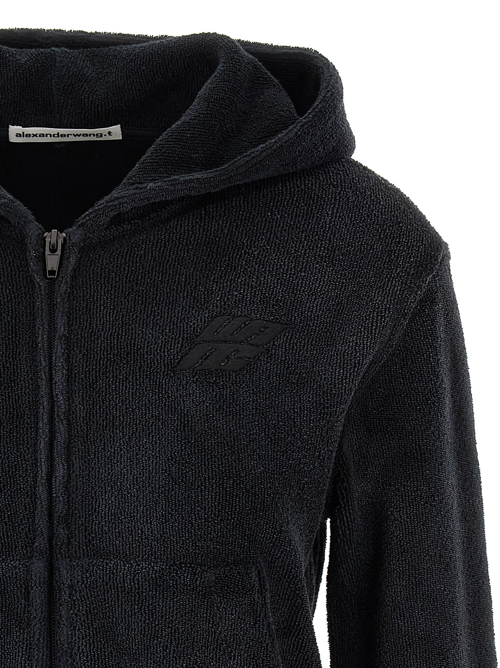 Alexander Wang T Terry Hoodie In Black