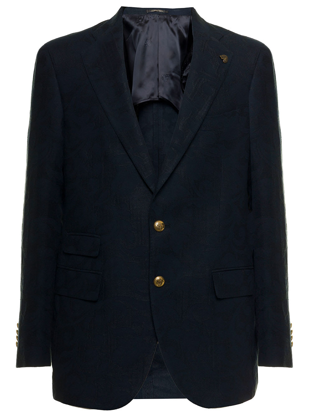 Gabriele Pasini Mans Black Single-breasted Cotton And Linen Jacket