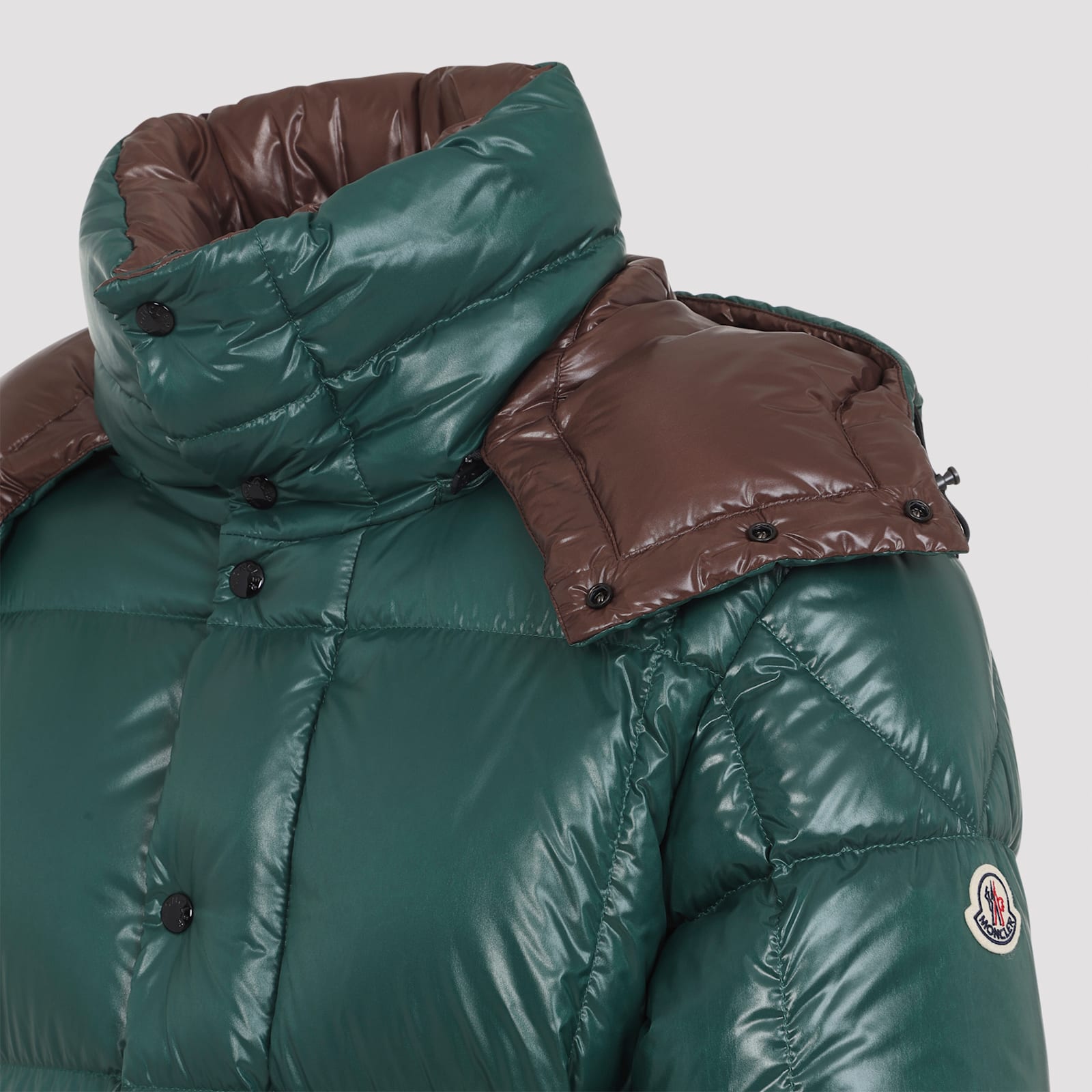 Moncler Parana Glossy Hooded Short Down Jacket Clothing In Multi