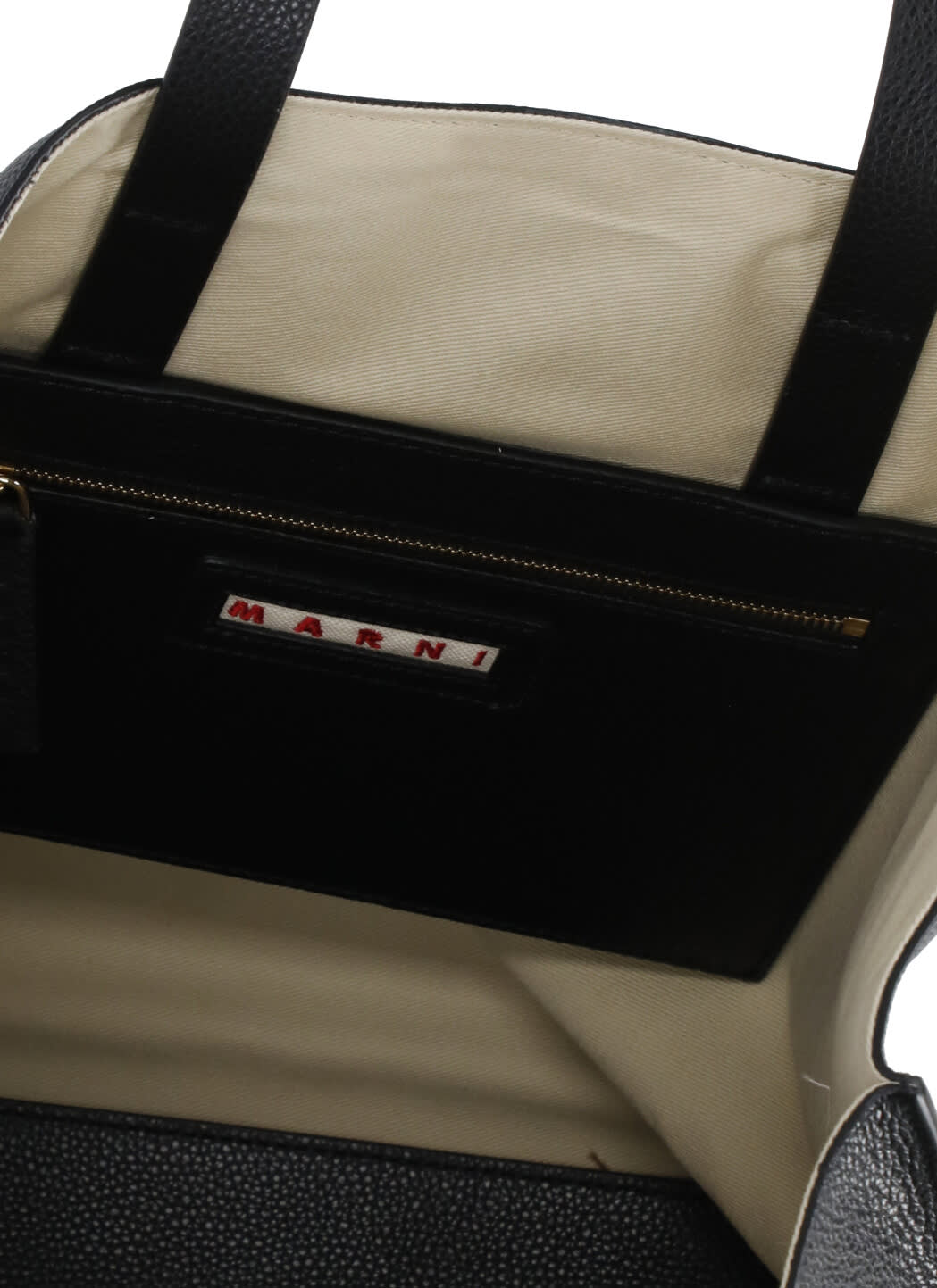 Marni Large Museo Calf Leather Tote Bag In Black